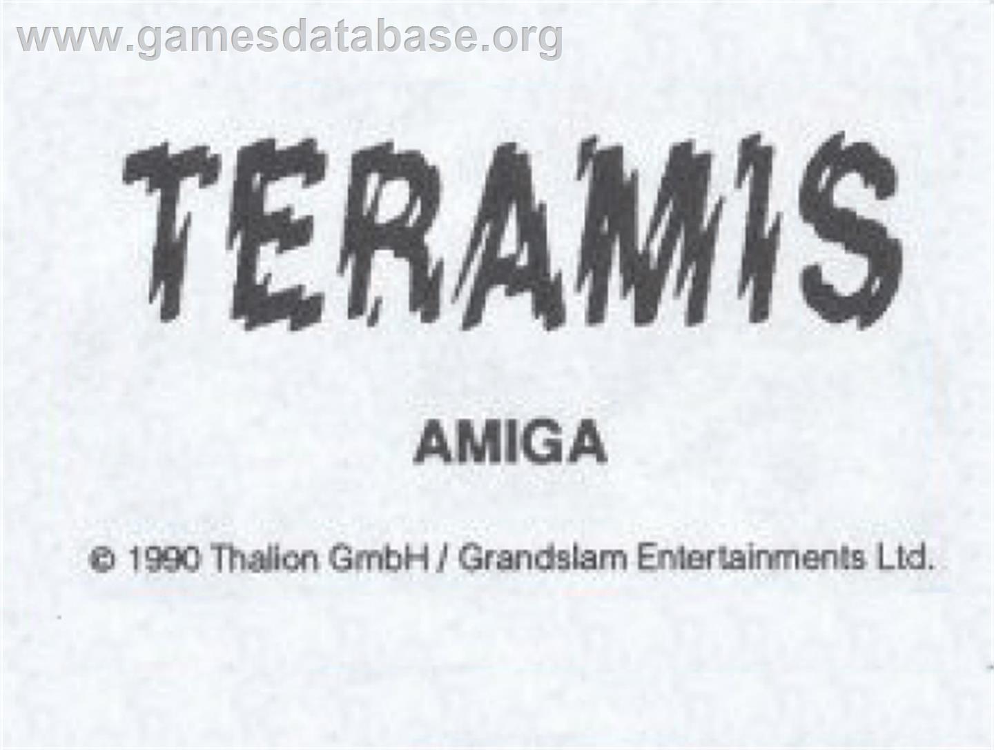 Leavin' Teramis - Commodore Amiga - Artwork - Cartridge Top
