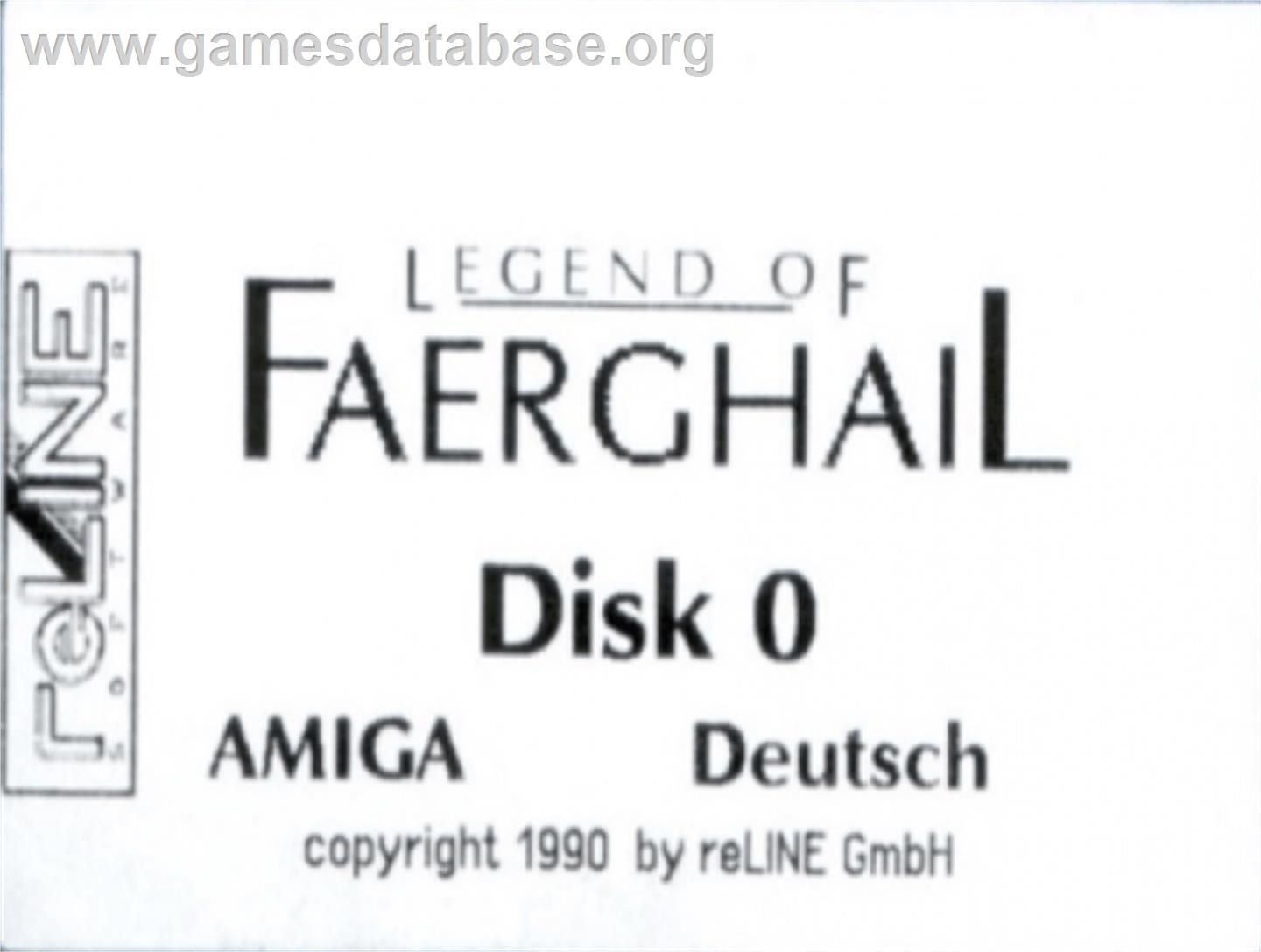 Legend Of Faerghail - Commodore Amiga - Artwork - Cartridge Top