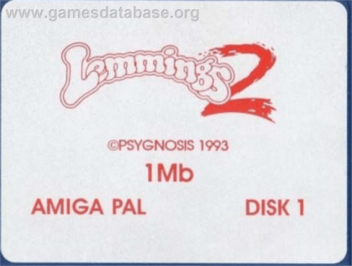 Lemmings 2: The Tribes - Commodore Amiga - Artwork - Cartridge Top