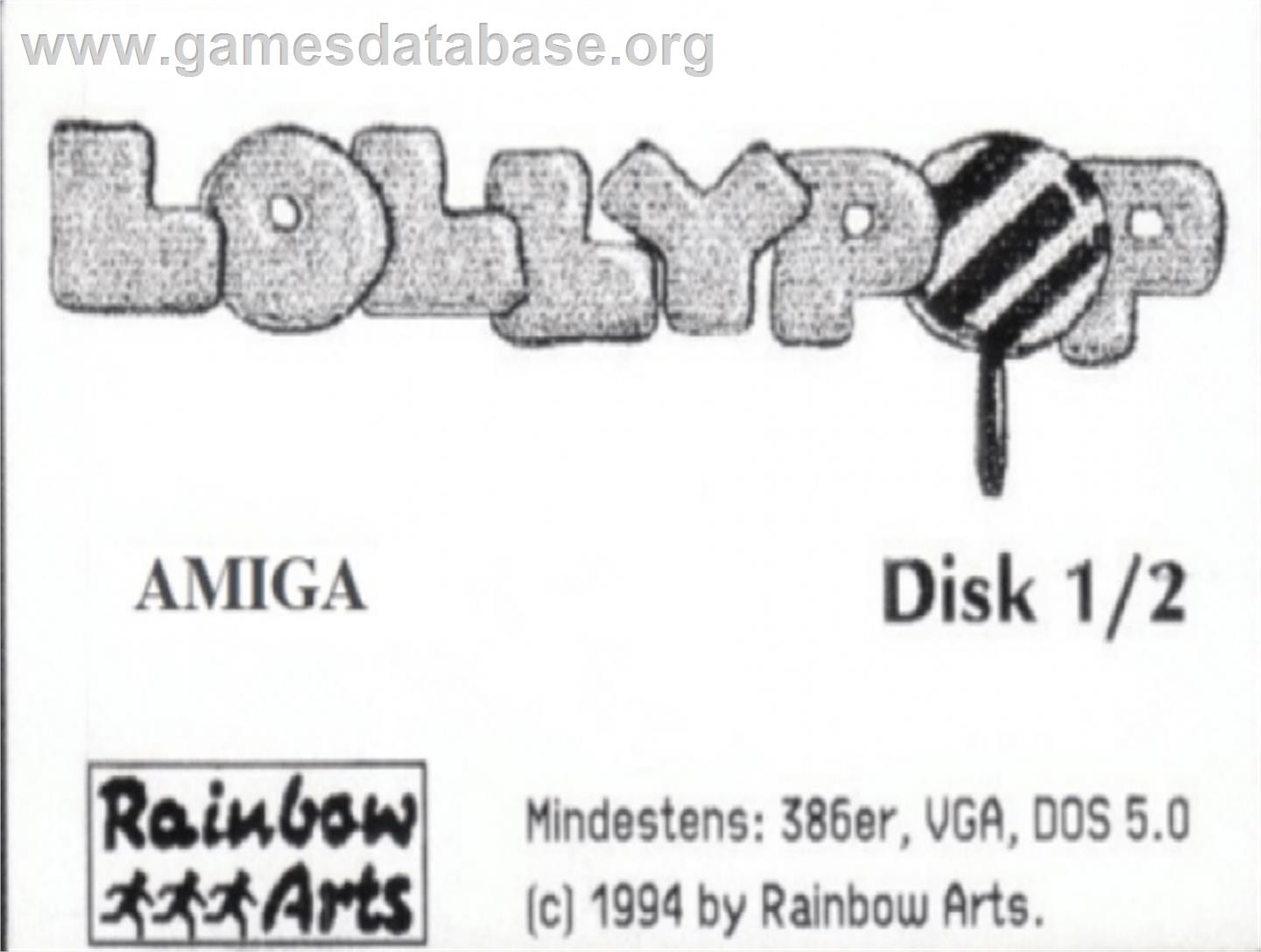 Lollypop - Commodore Amiga - Artwork - Cartridge Top