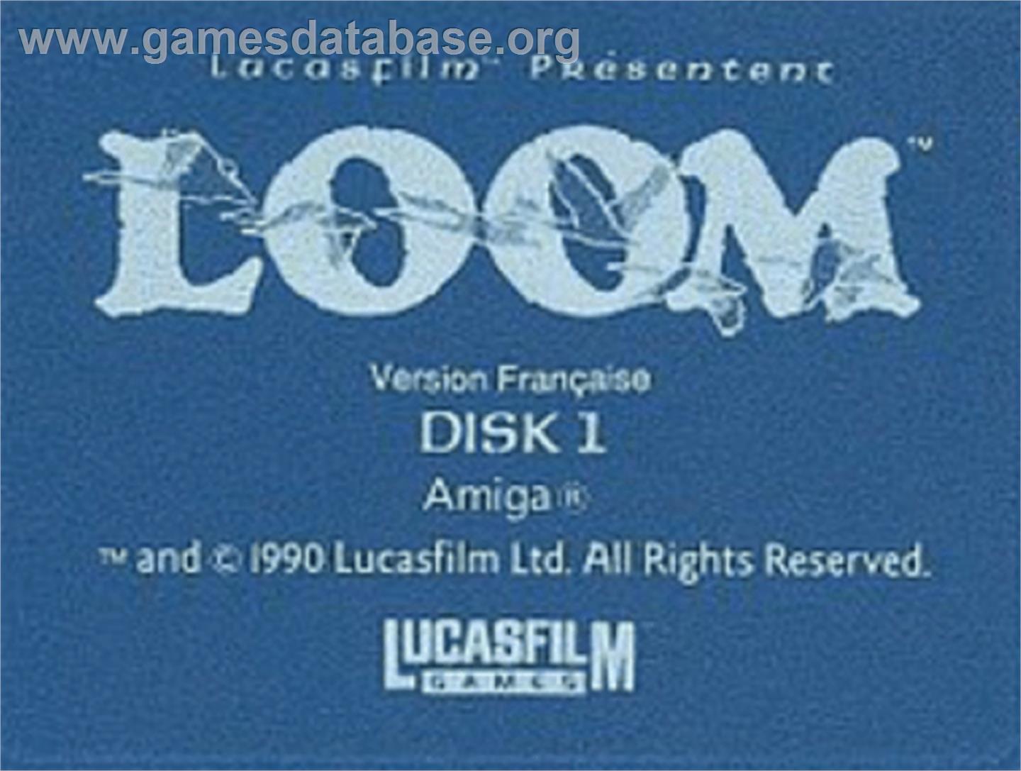 Loom - Commodore Amiga - Artwork - Cartridge Top