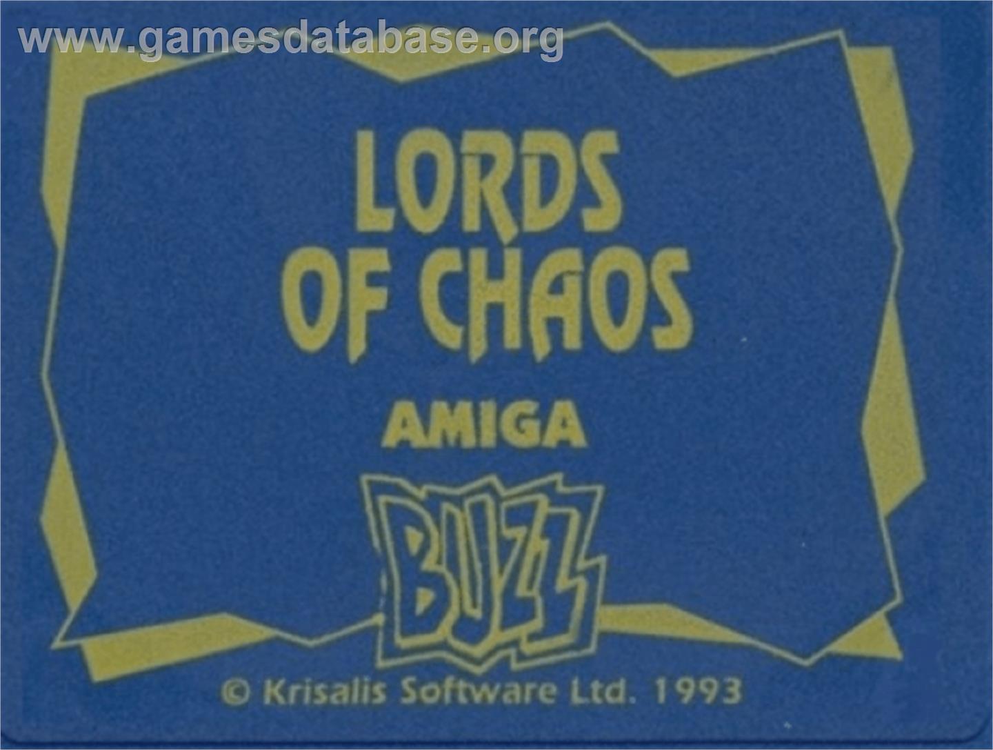Lords of Chaos - Commodore Amiga - Artwork - Cartridge Top
