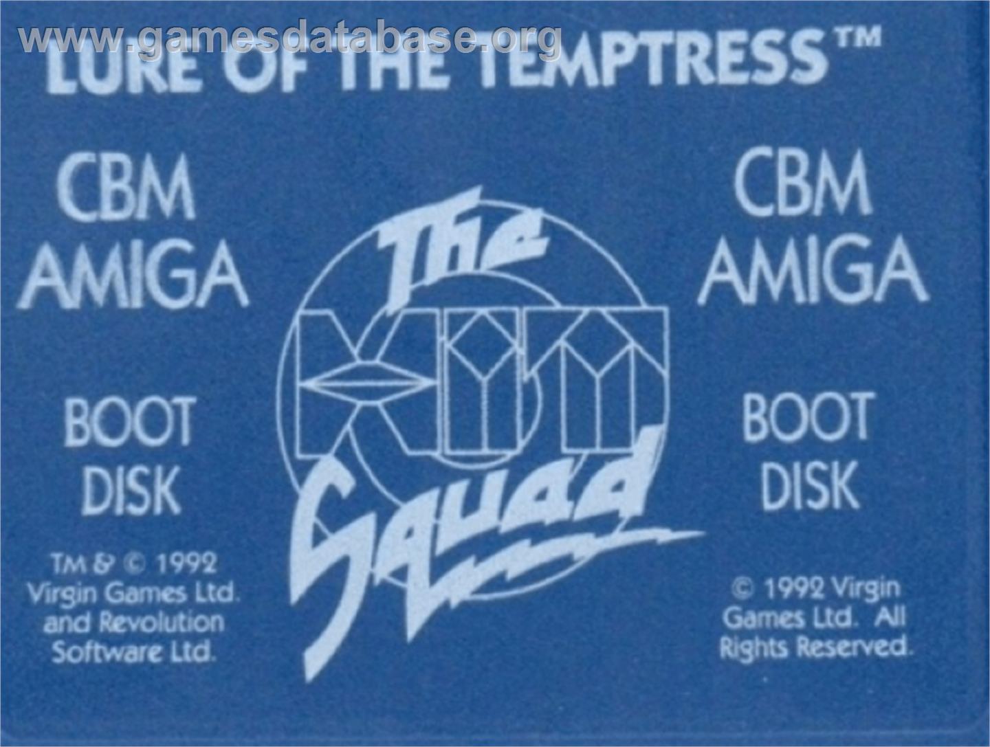 Lure of the Temptress - Commodore Amiga - Artwork - Cartridge Top