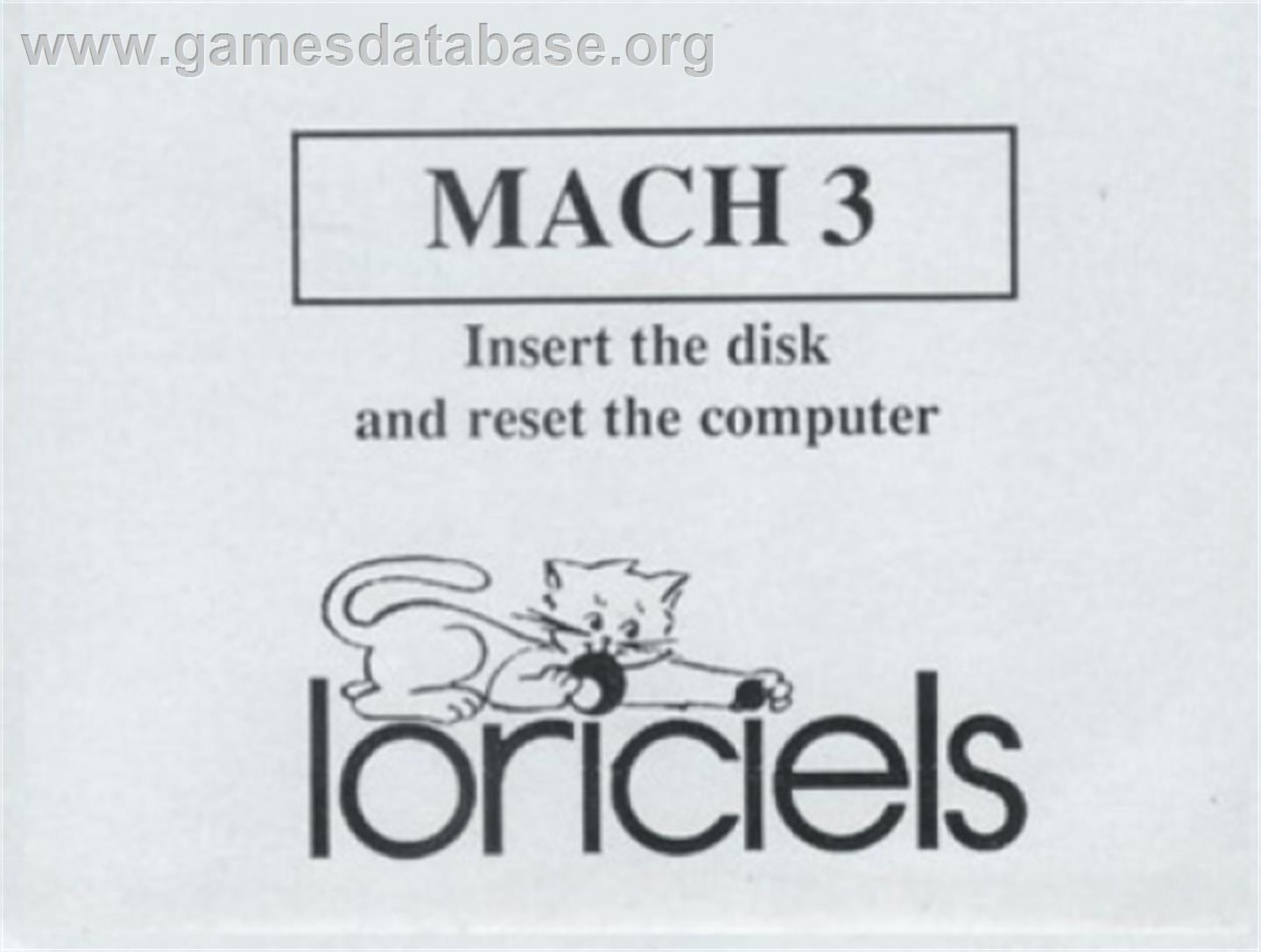 Mach 3 - Commodore Amiga - Artwork - Cartridge Top