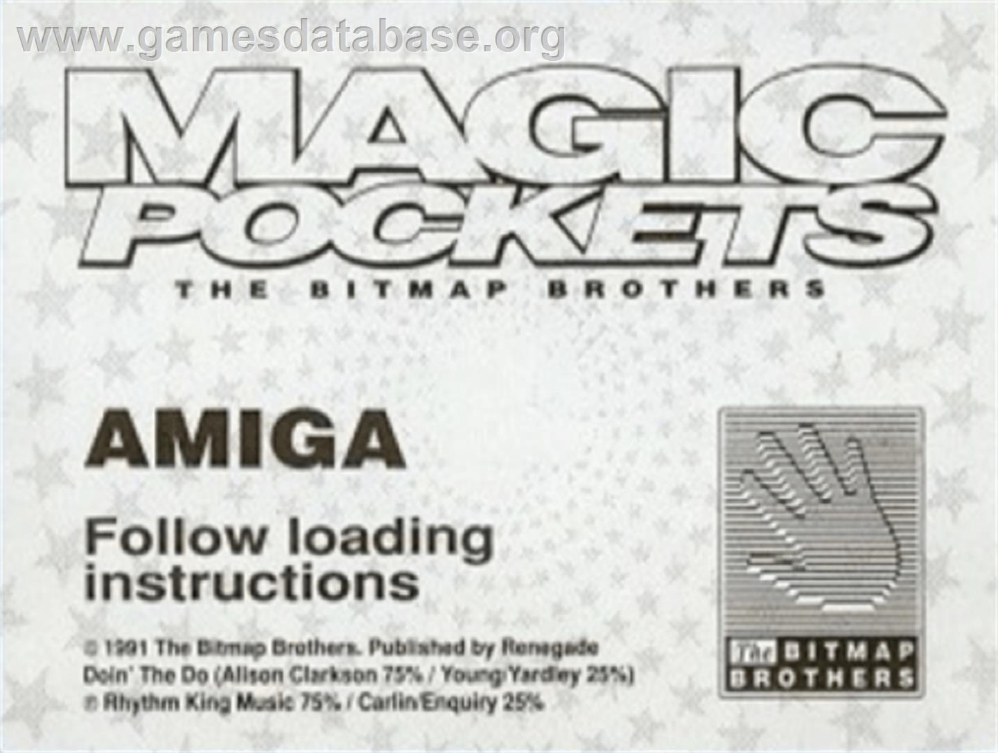 Magic Pockets - Commodore Amiga - Artwork - Cartridge Top