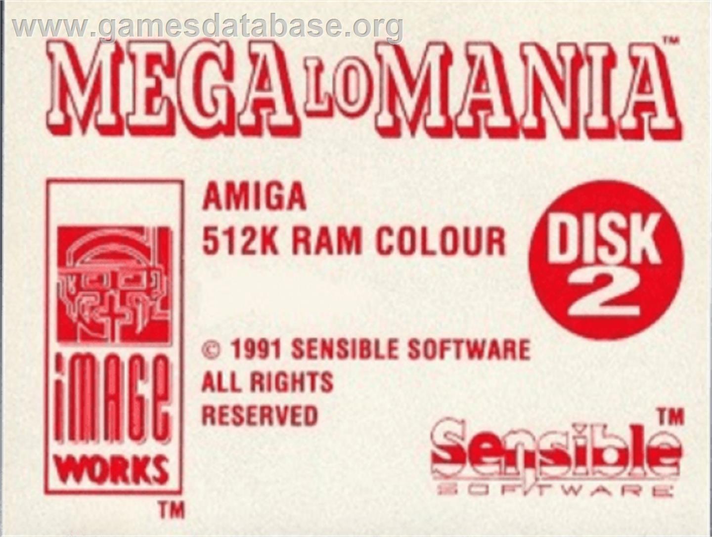 Mega Lo Mania - Commodore Amiga - Artwork - Cartridge Top