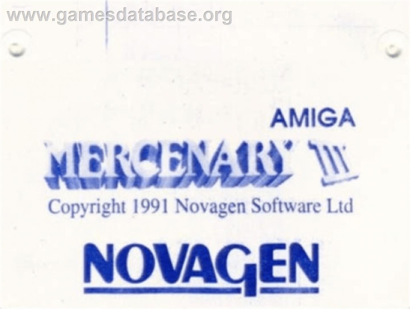 Mercenary III : The Dion Crisis - Commodore Amiga - Artwork - Cartridge Top