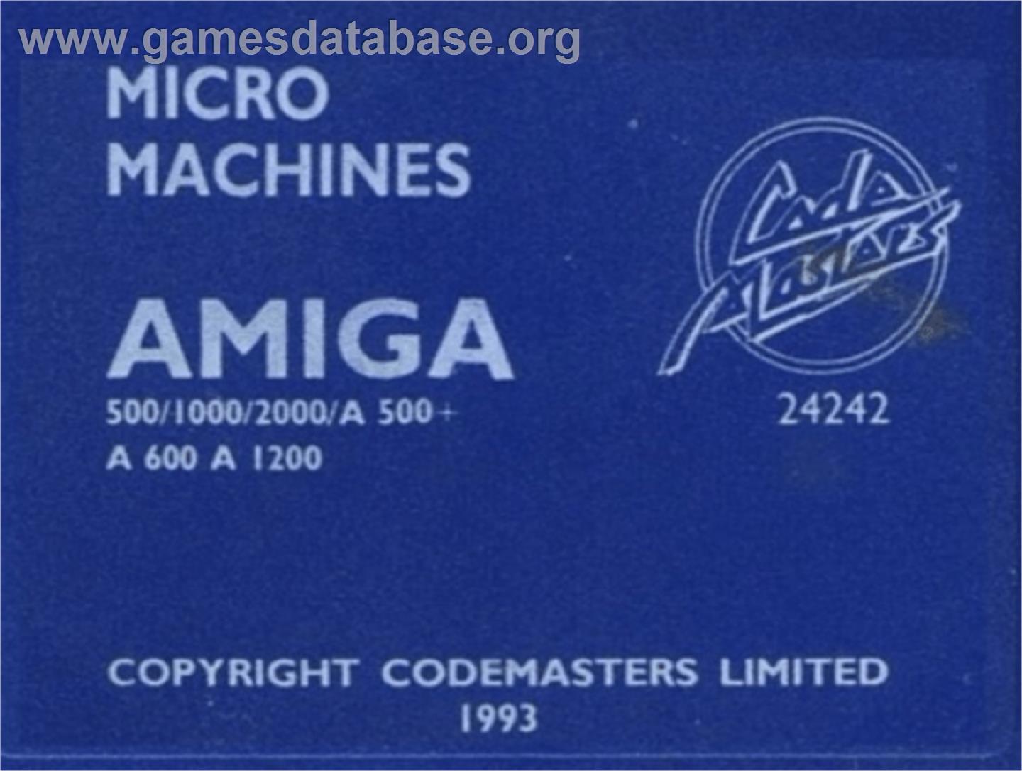 Micro Machines - Commodore Amiga - Artwork - Cartridge Top