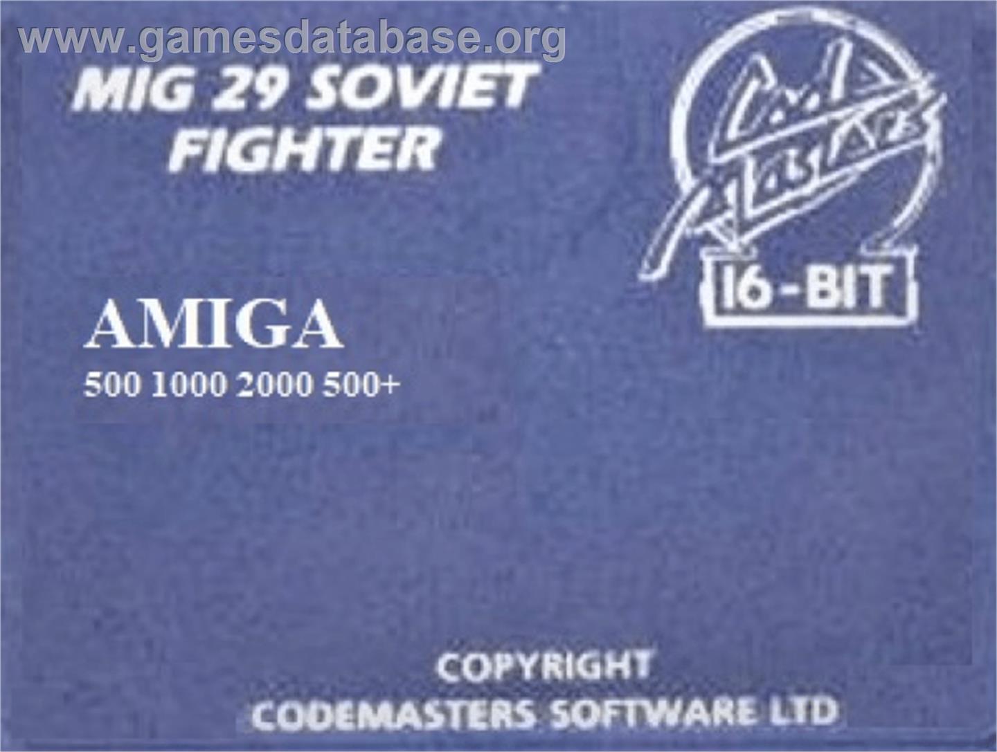 Mig-29 Soviet Fighter - Commodore Amiga - Artwork - Cartridge Top