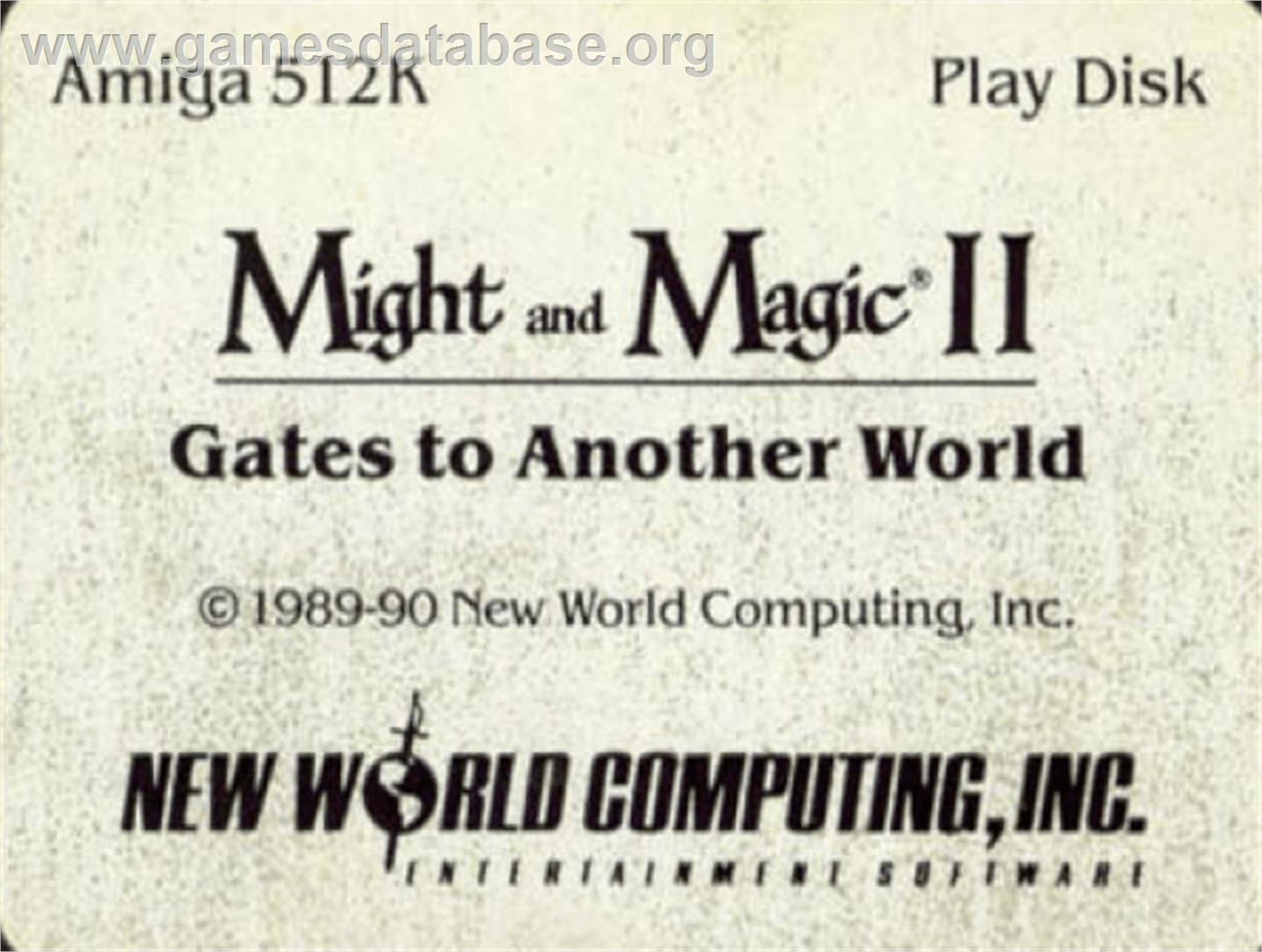 Might and Magic 2: Gates to Another World - Commodore Amiga - Artwork - Cartridge Top
