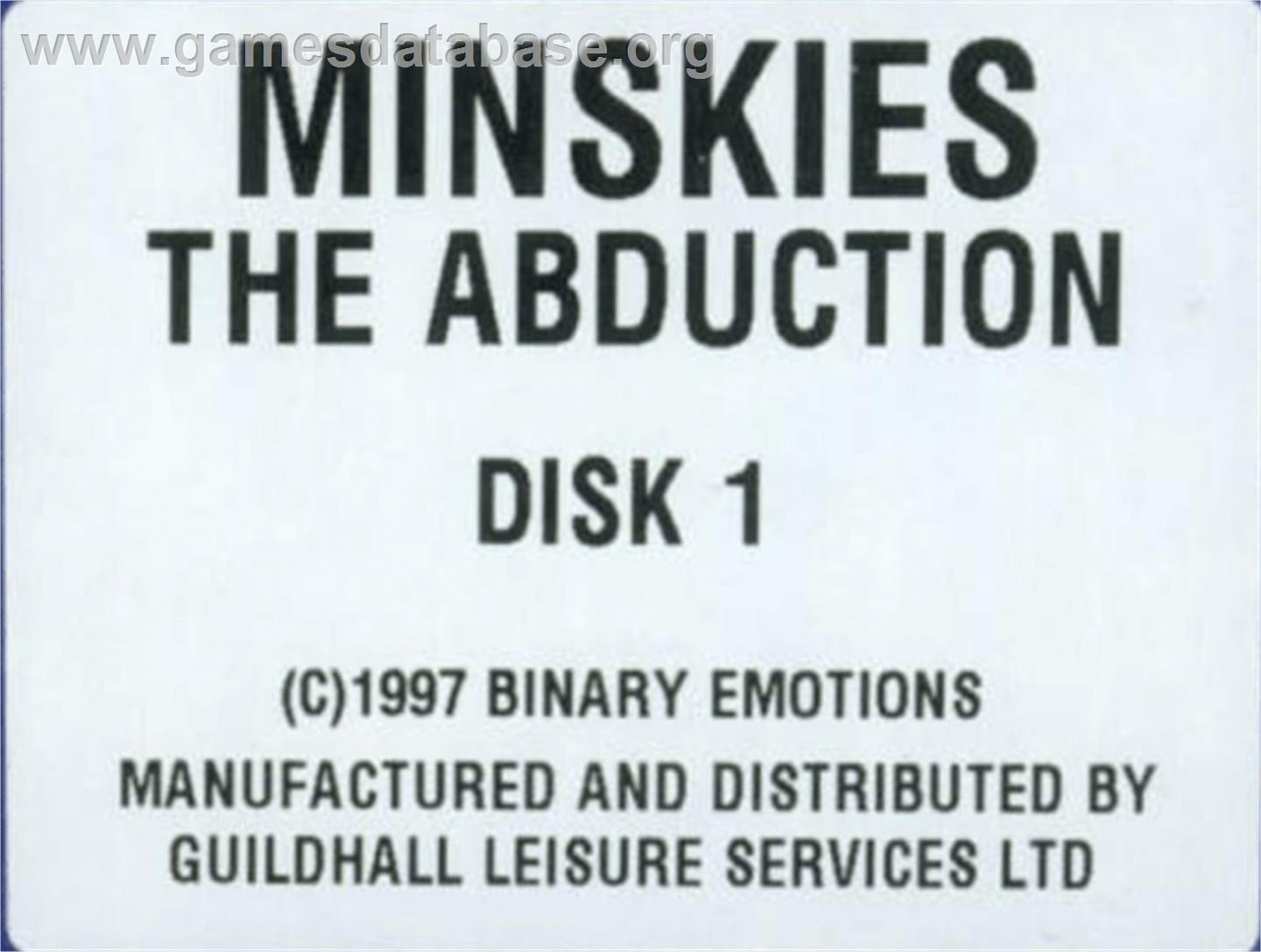 Minskies: The Abduction - Commodore Amiga - Artwork - Cartridge Top