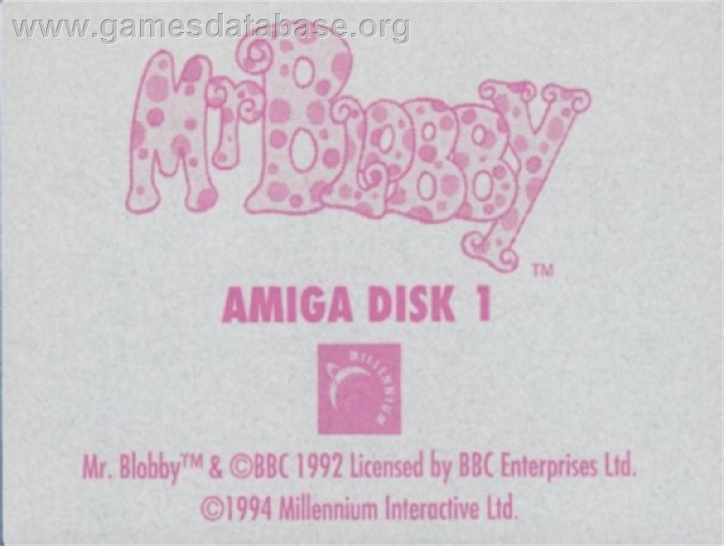 Mr. Blobby - Commodore Amiga - Artwork - Cartridge Top