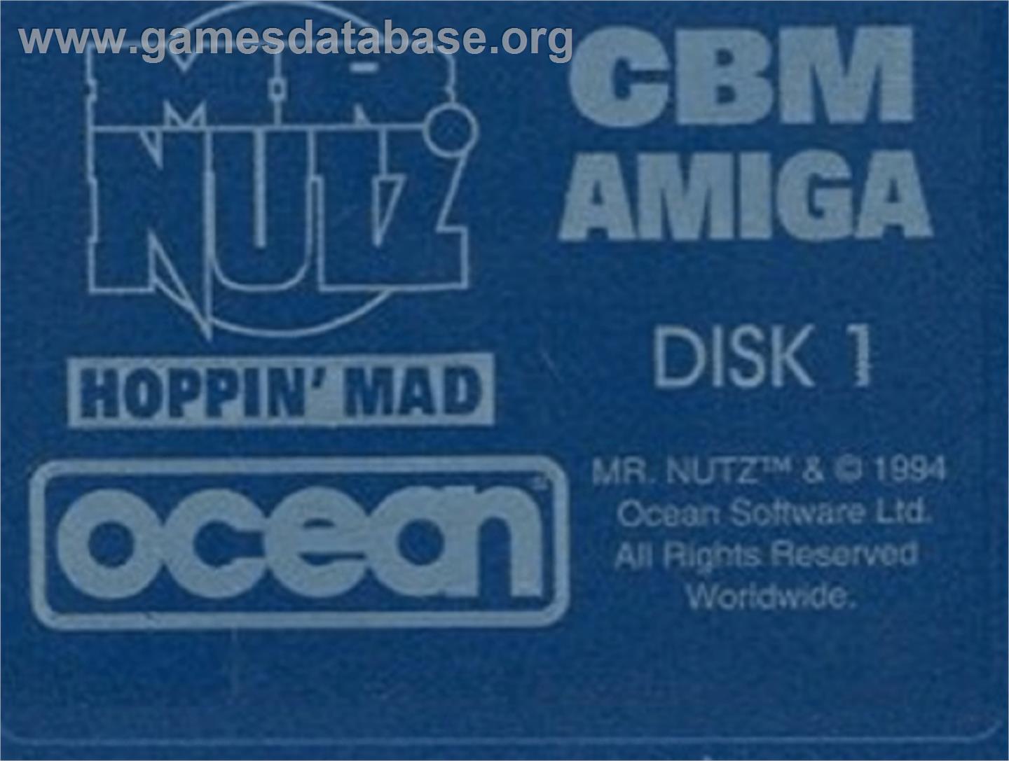 Mr. Nutz: Hoppin' Mad - Commodore Amiga - Artwork - Cartridge Top