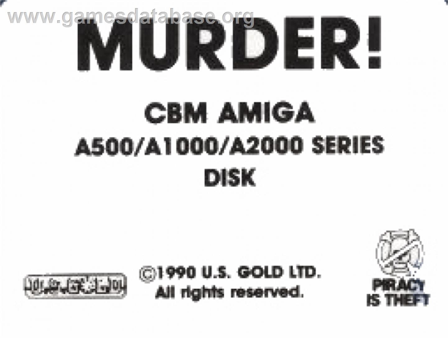 Murder! - Commodore Amiga - Artwork - Cartridge Top