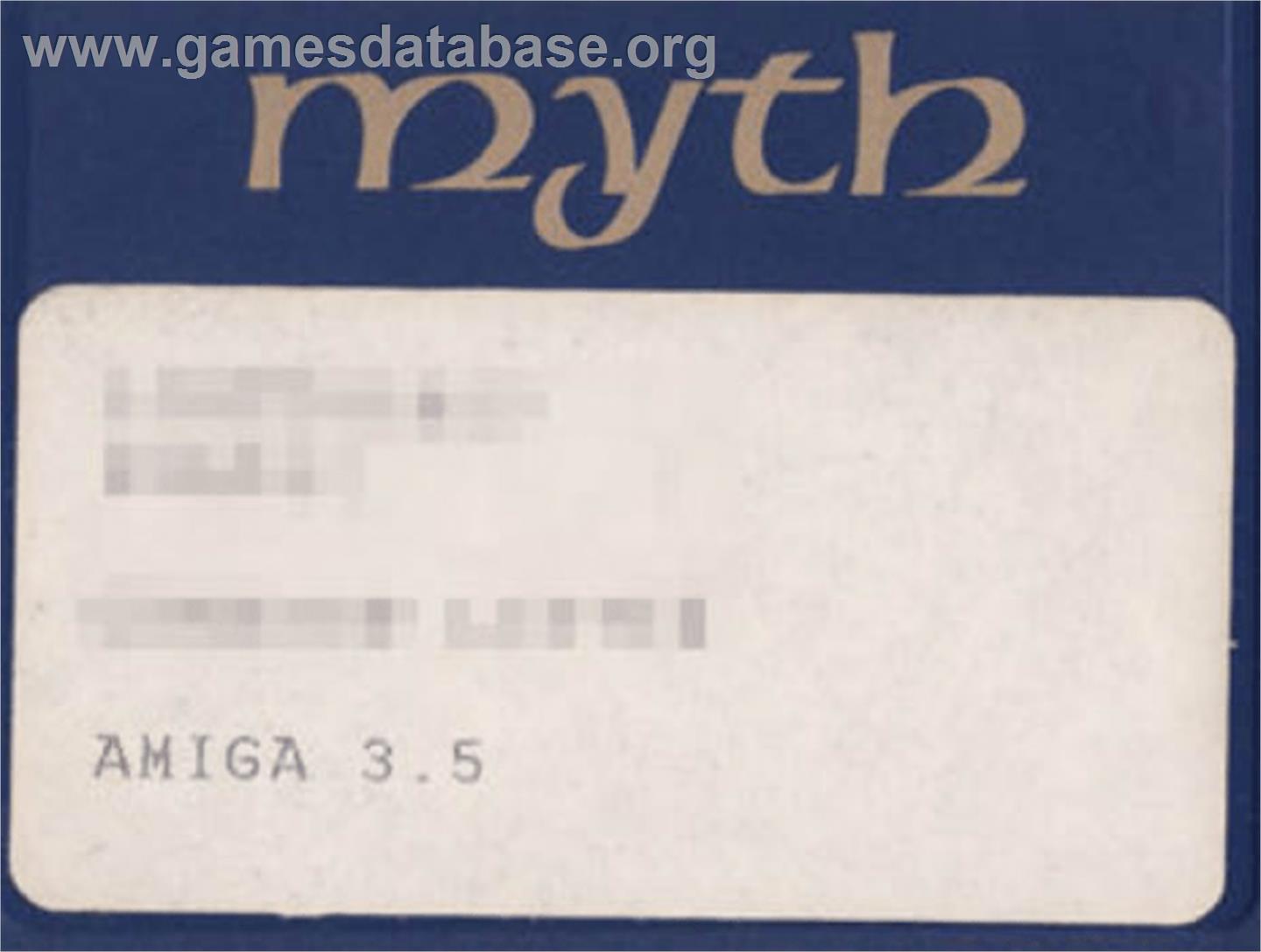 Myth: History in the Making - Commodore Amiga - Artwork - Cartridge Top