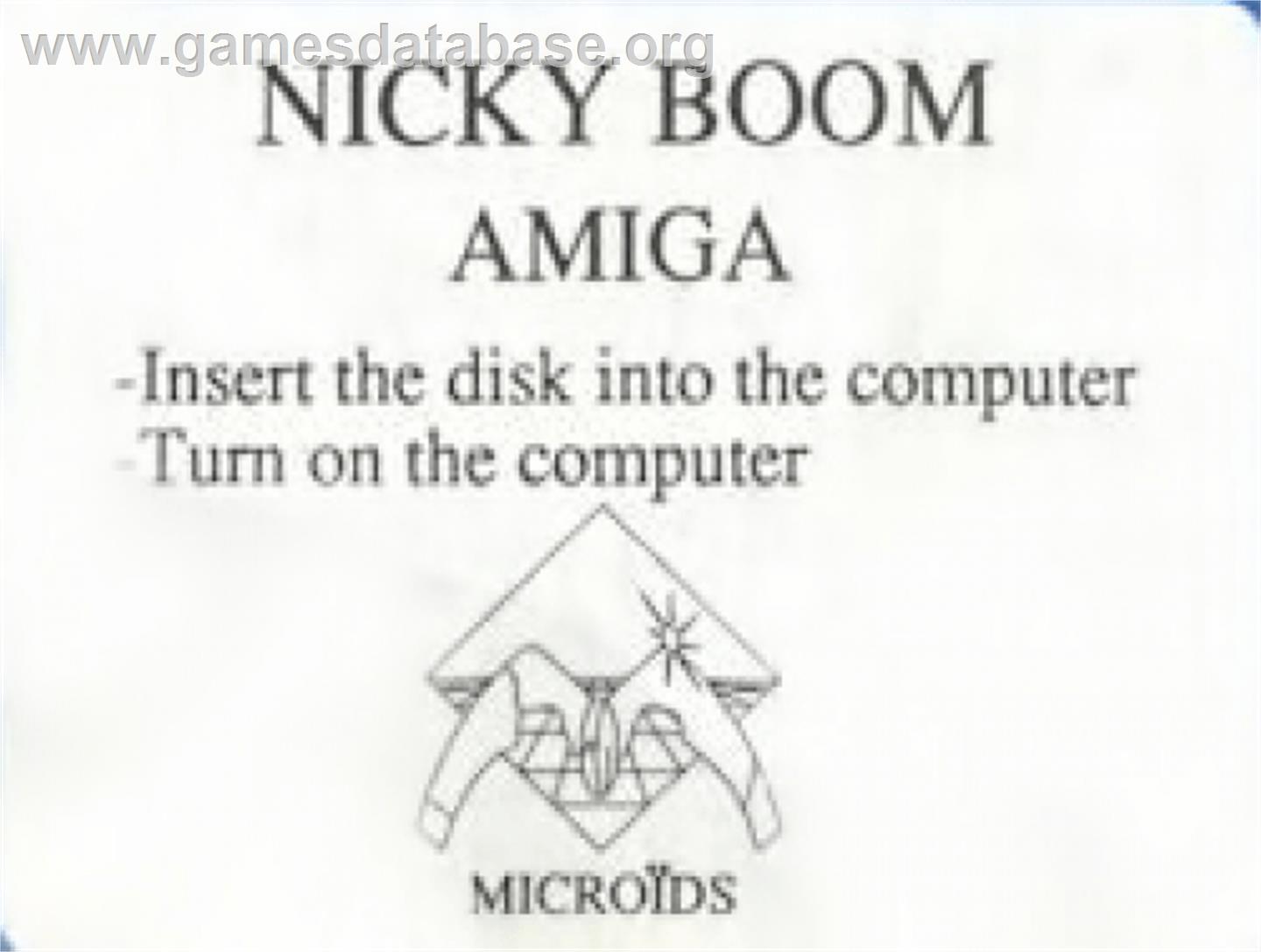 Nicky Boom - Commodore Amiga - Artwork - Cartridge Top