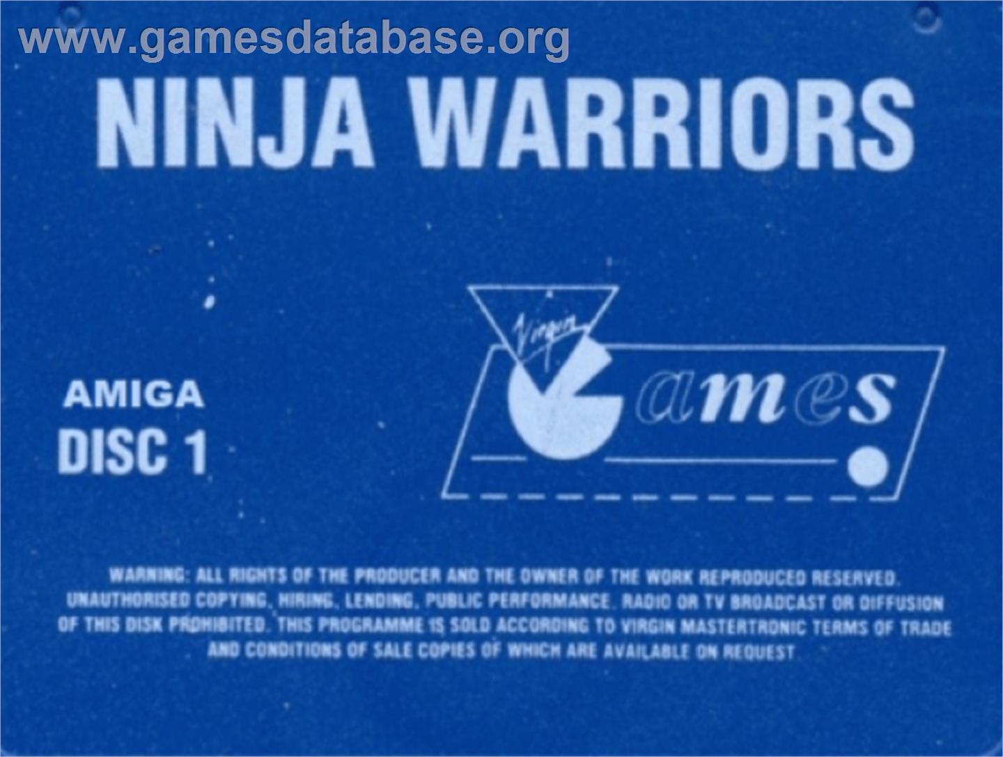 Ninja Warriors, The - Commodore Amiga - Artwork - Cartridge Top