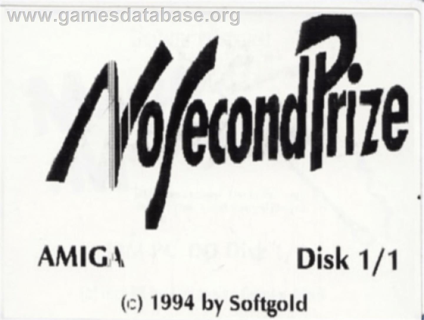 No Second Prize - Commodore Amiga - Artwork - Cartridge Top