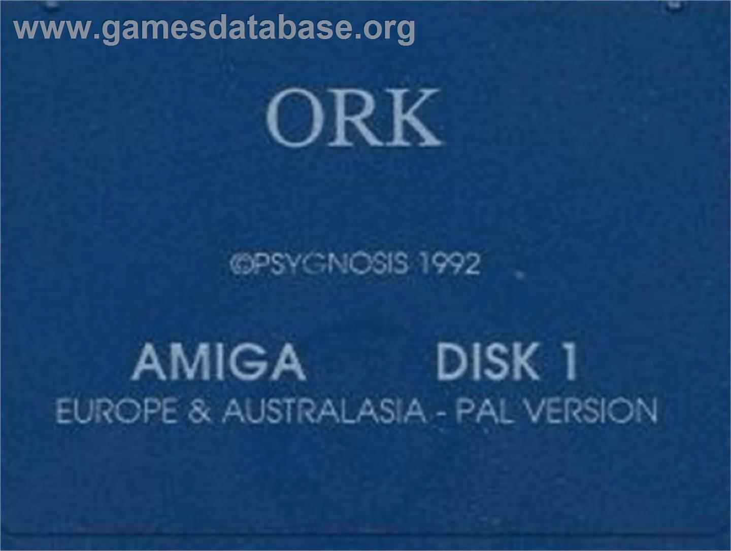 Ork - Commodore Amiga - Artwork - Cartridge Top