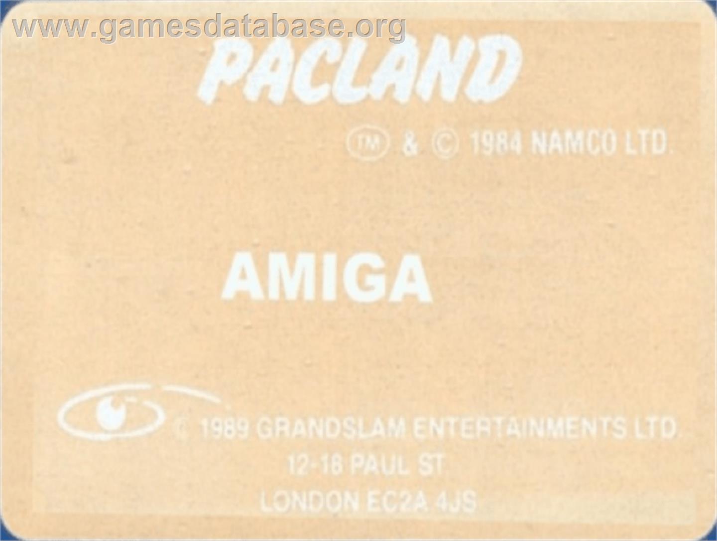 Pac-Land - Commodore Amiga - Artwork - Cartridge Top