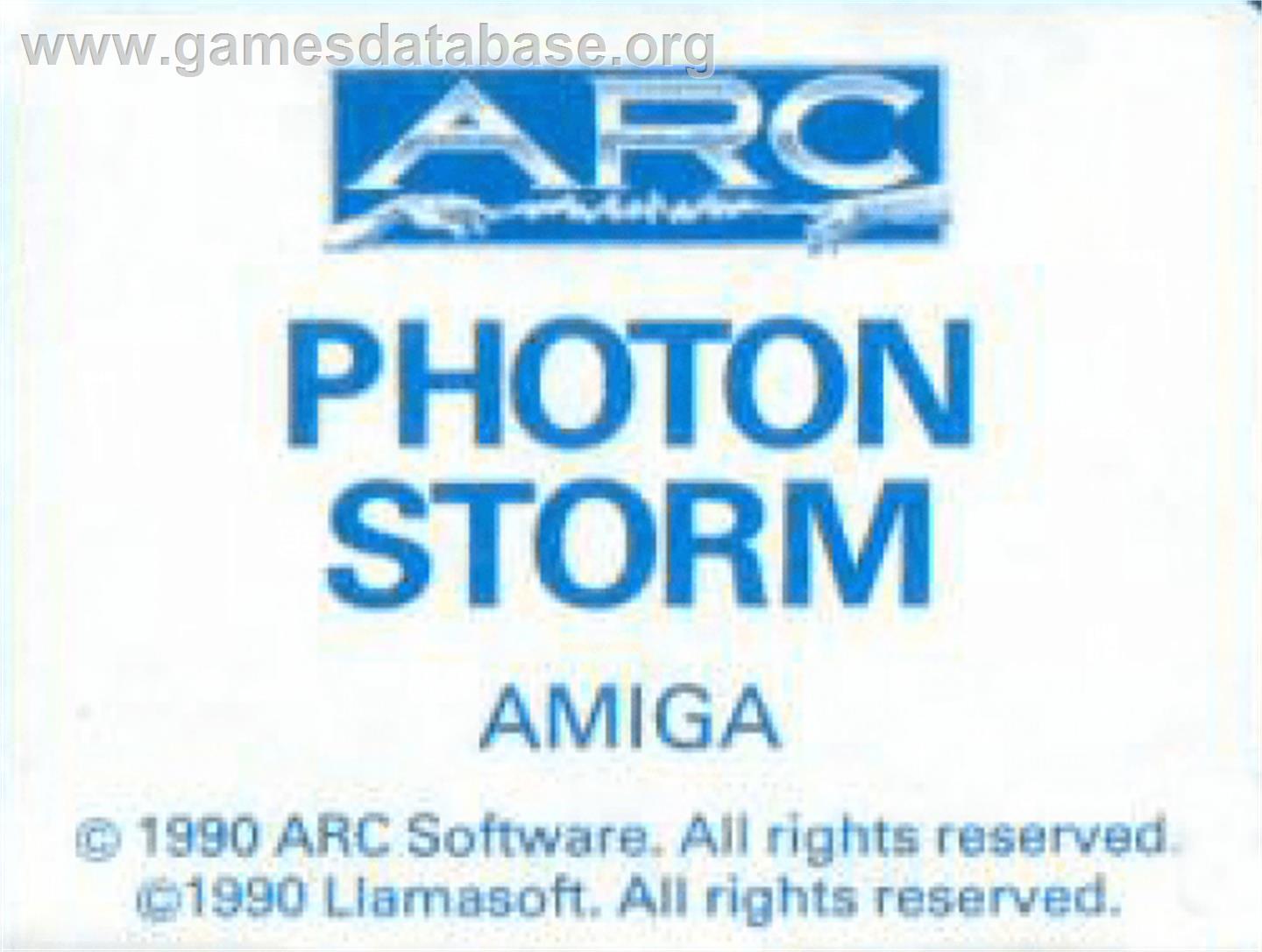 Photon Storm - Commodore Amiga - Artwork - Cartridge Top