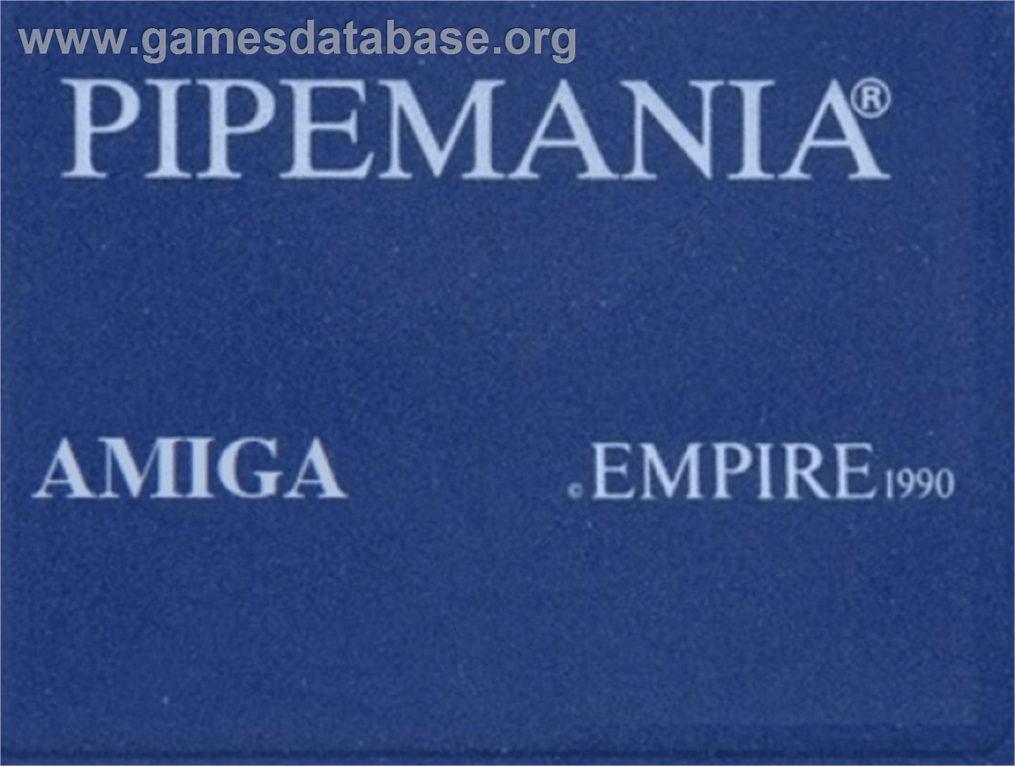 Pipe Mania - Commodore Amiga - Artwork - Cartridge Top