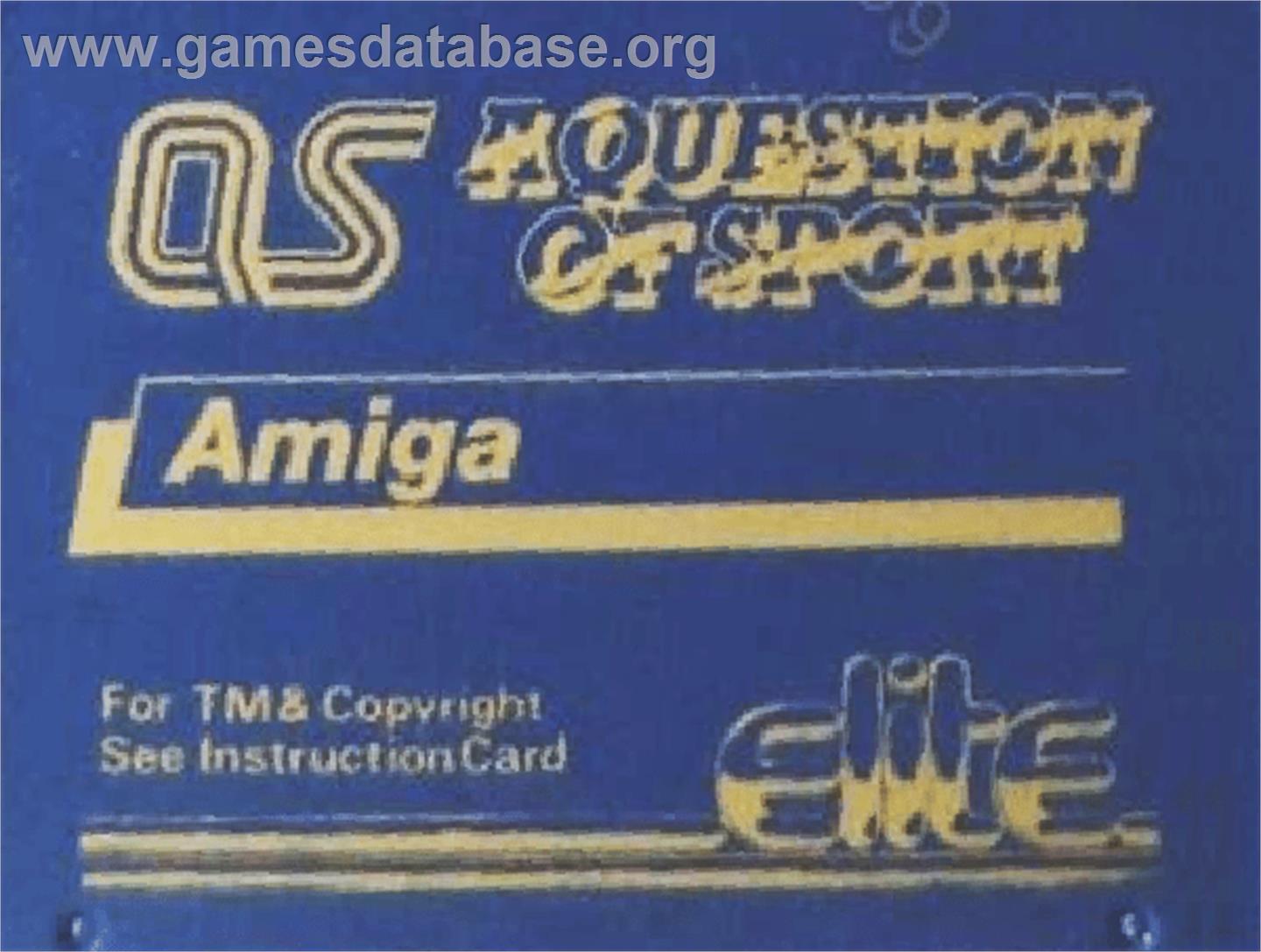 Question Of Sport, A - Commodore Amiga - Artwork - Cartridge Top