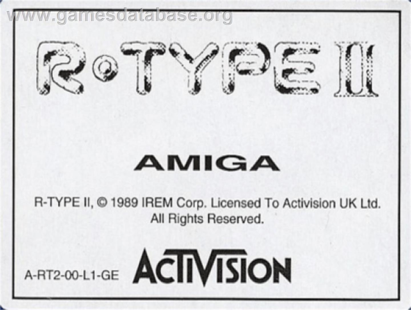 R-Type II - Commodore Amiga - Artwork - Cartridge Top