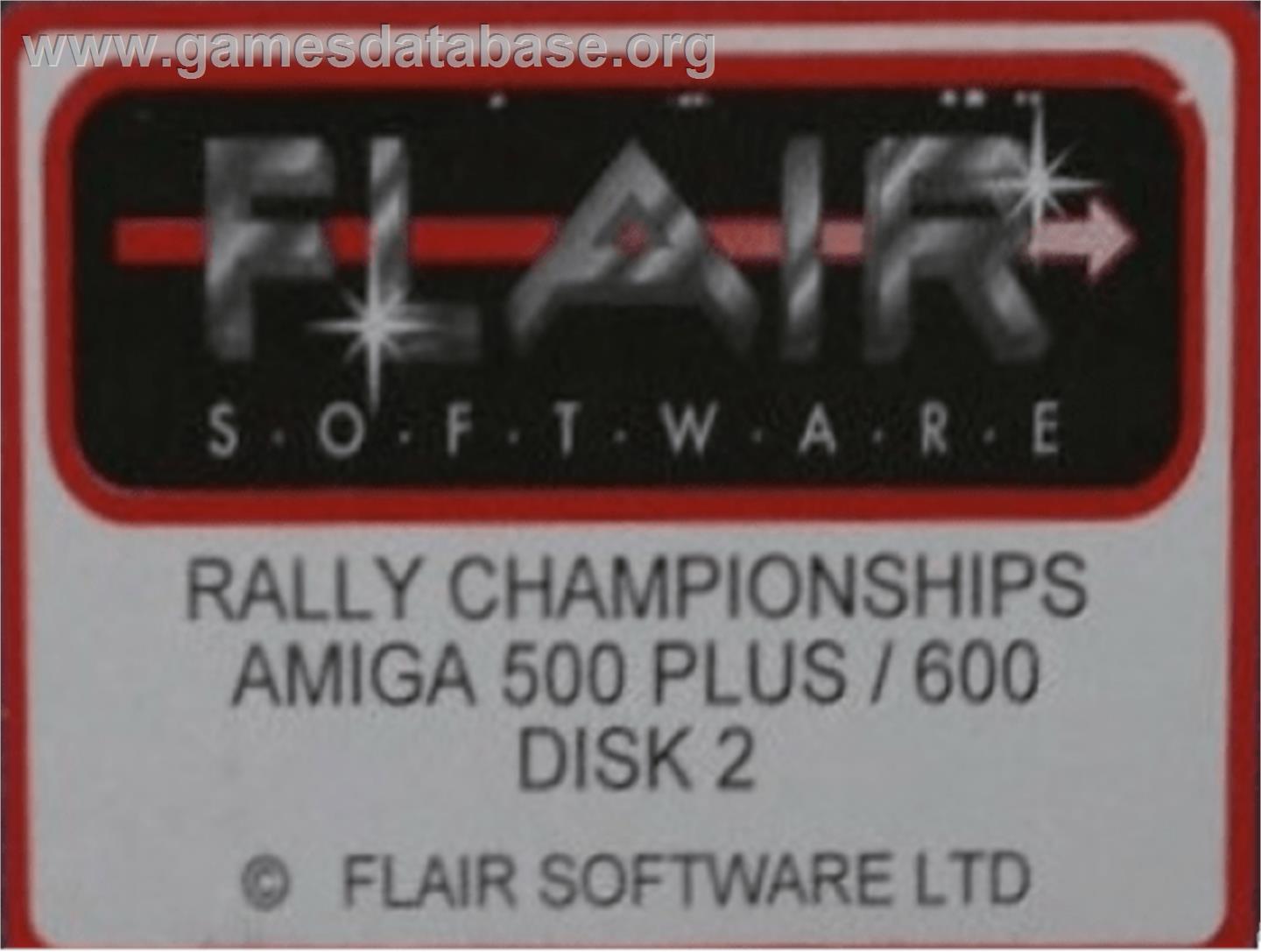 Rally Championships - Commodore Amiga - Artwork - Cartridge Top