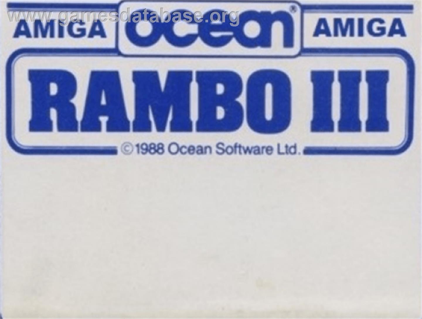 Rambo III - Commodore Amiga - Artwork - Cartridge Top