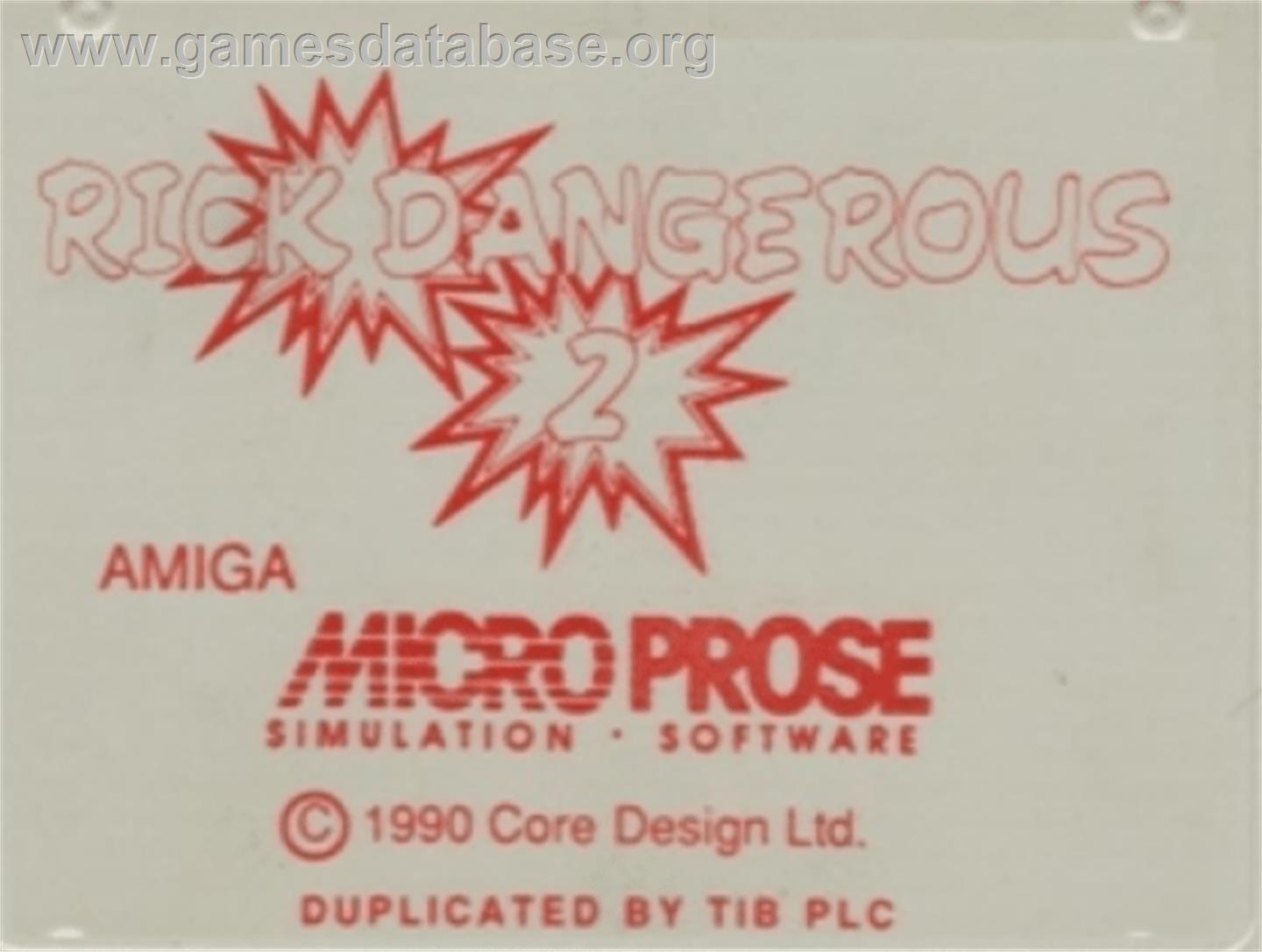 Rick Dangerous 2 - Commodore Amiga - Artwork - Cartridge Top