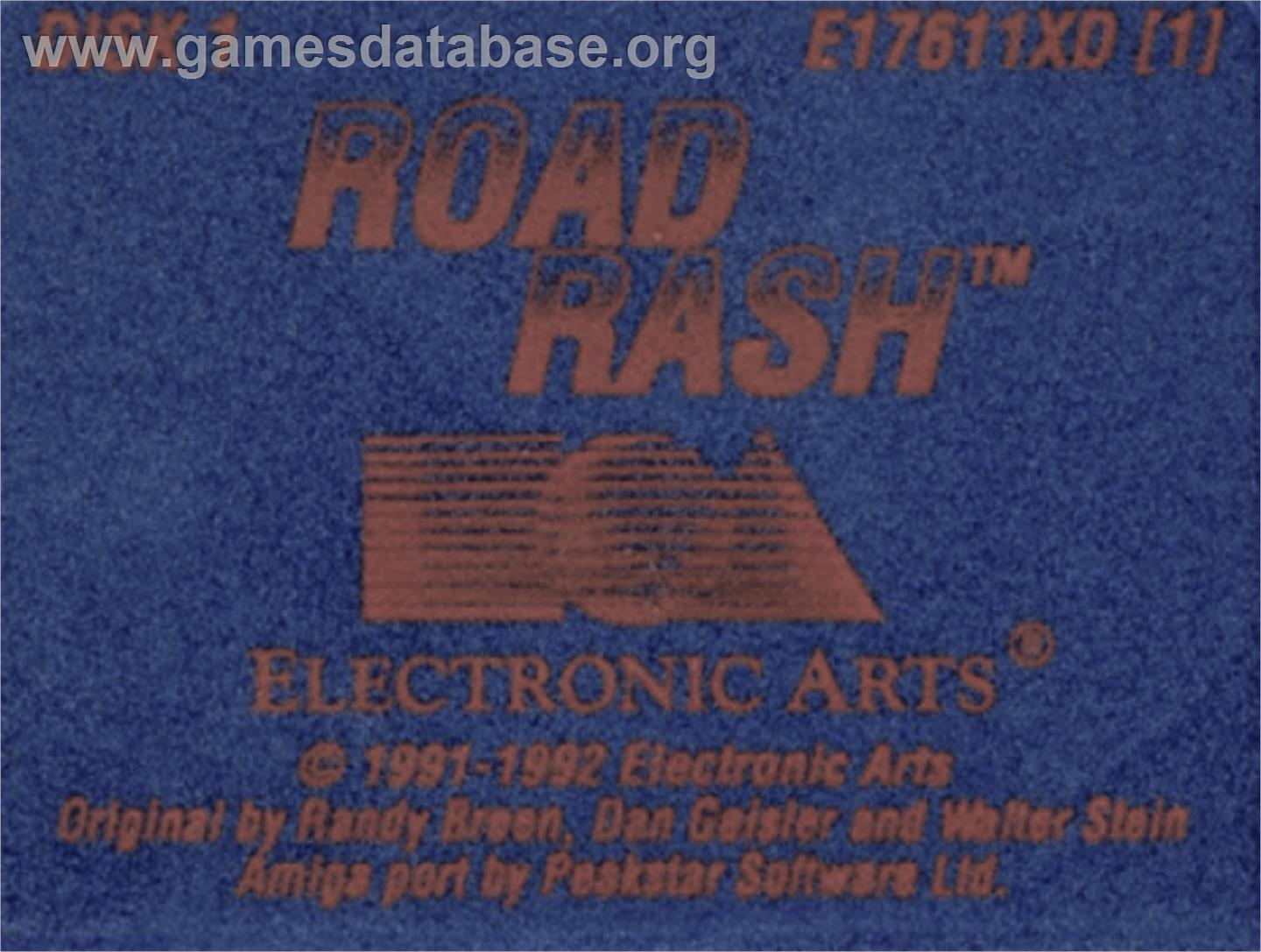 Road Rash - Commodore Amiga - Artwork - Cartridge Top