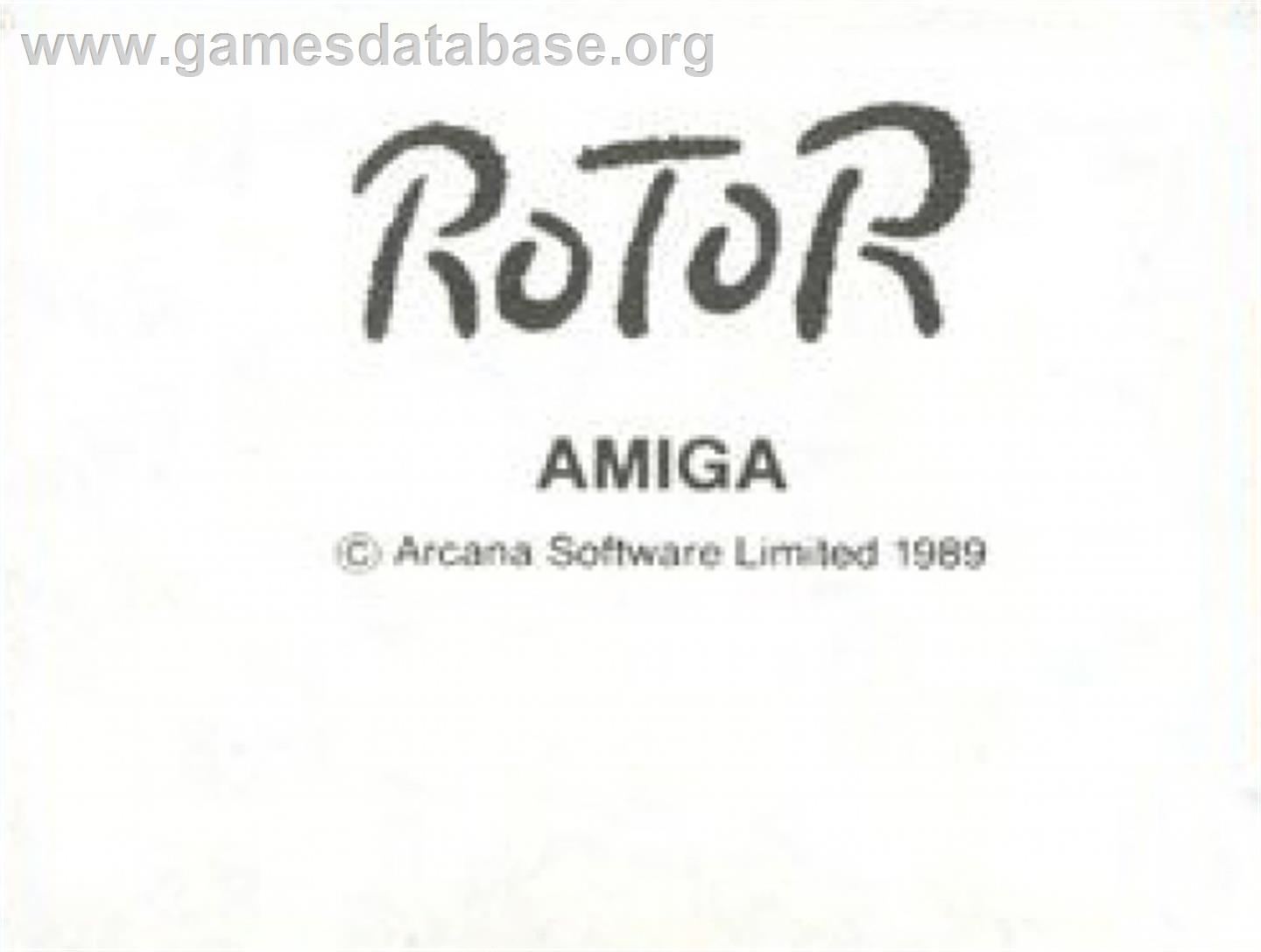 Rotor - Commodore Amiga - Artwork - Cartridge Top