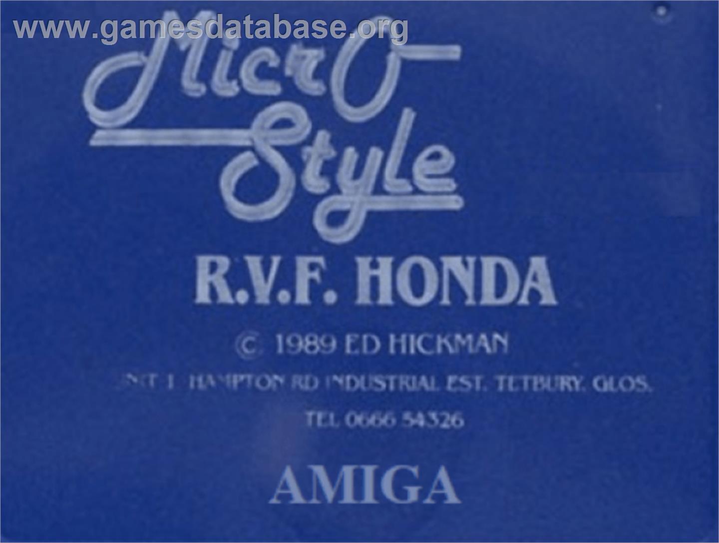 Rvf Honda - Commodore Amiga - Artwork - Cartridge Top