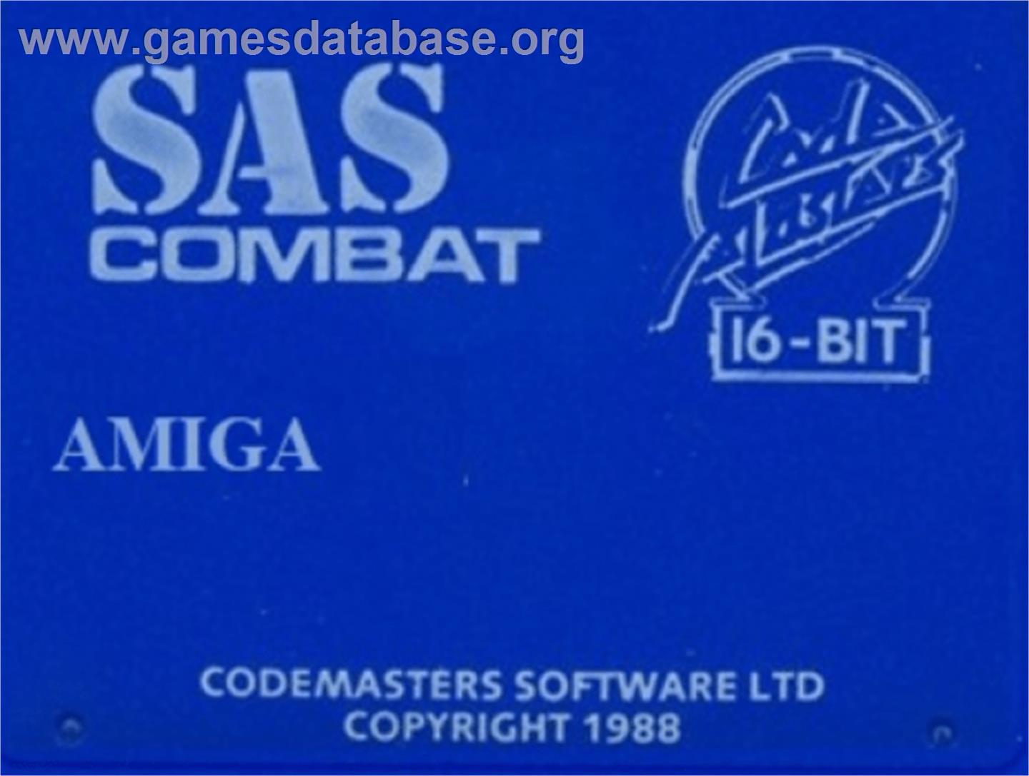 SAS Combat Simulator - Commodore Amiga - Artwork - Cartridge Top