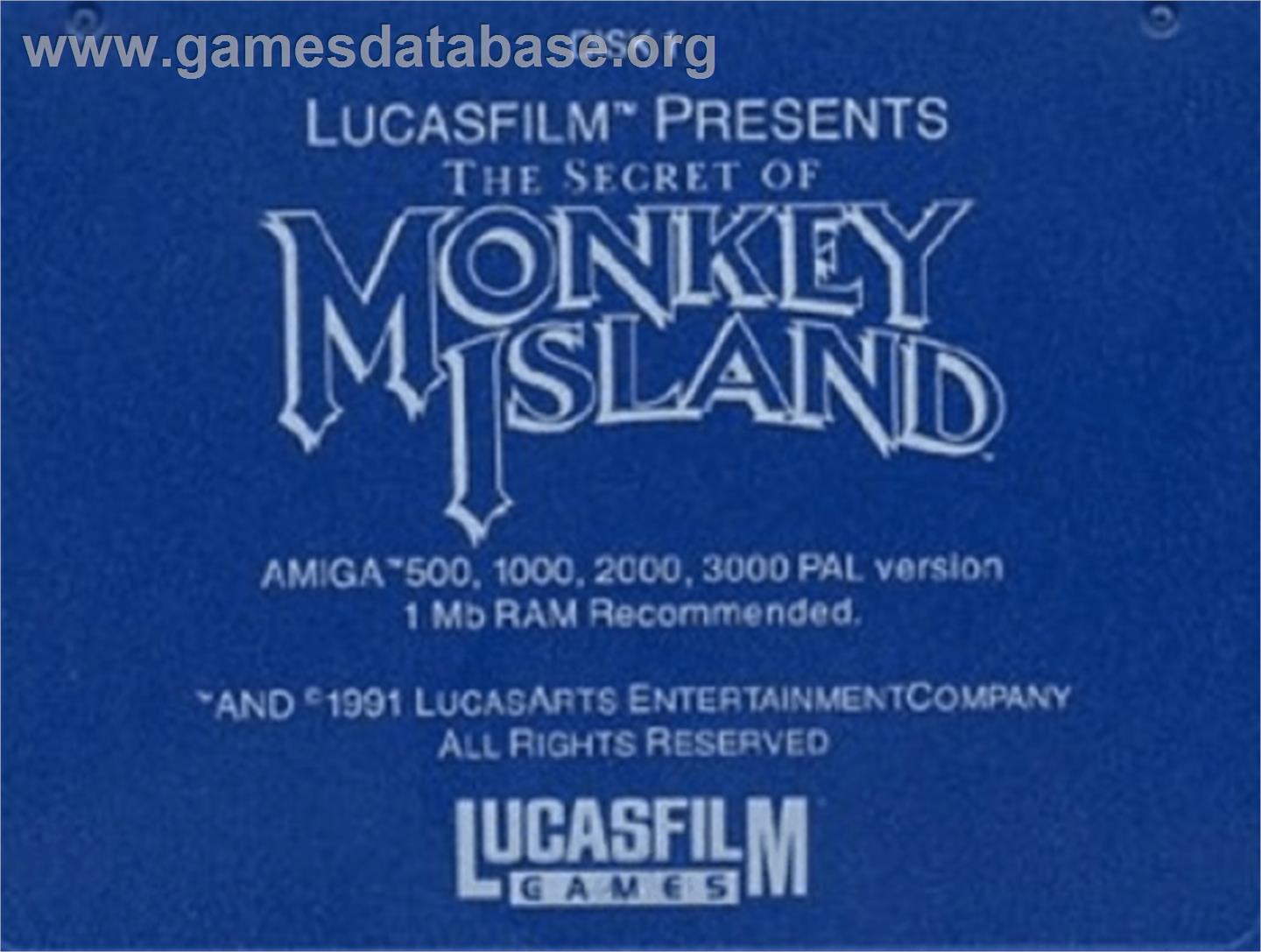 Secret of Monkey Island - Commodore Amiga - Artwork - Cartridge Top