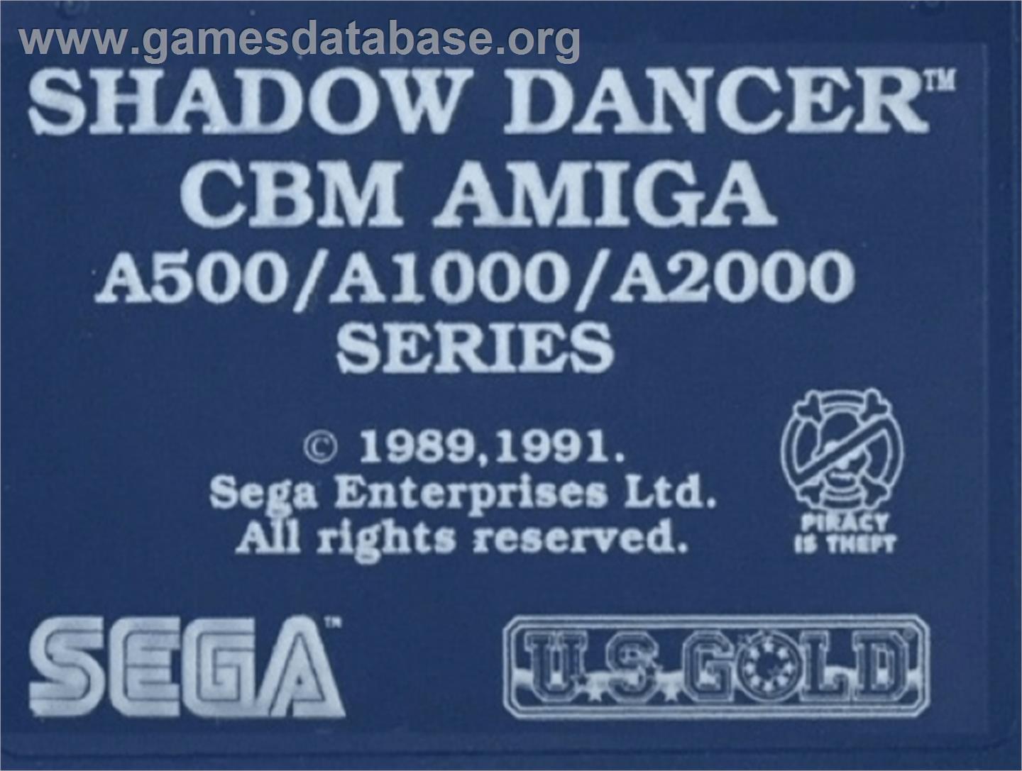 Shadow Dancer - Commodore Amiga - Artwork - Cartridge Top