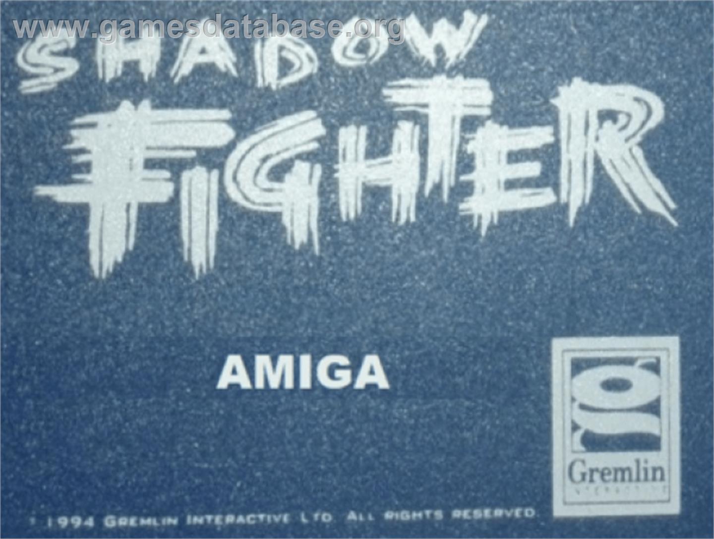 Shadow Fighter - Commodore Amiga - Artwork - Cartridge Top