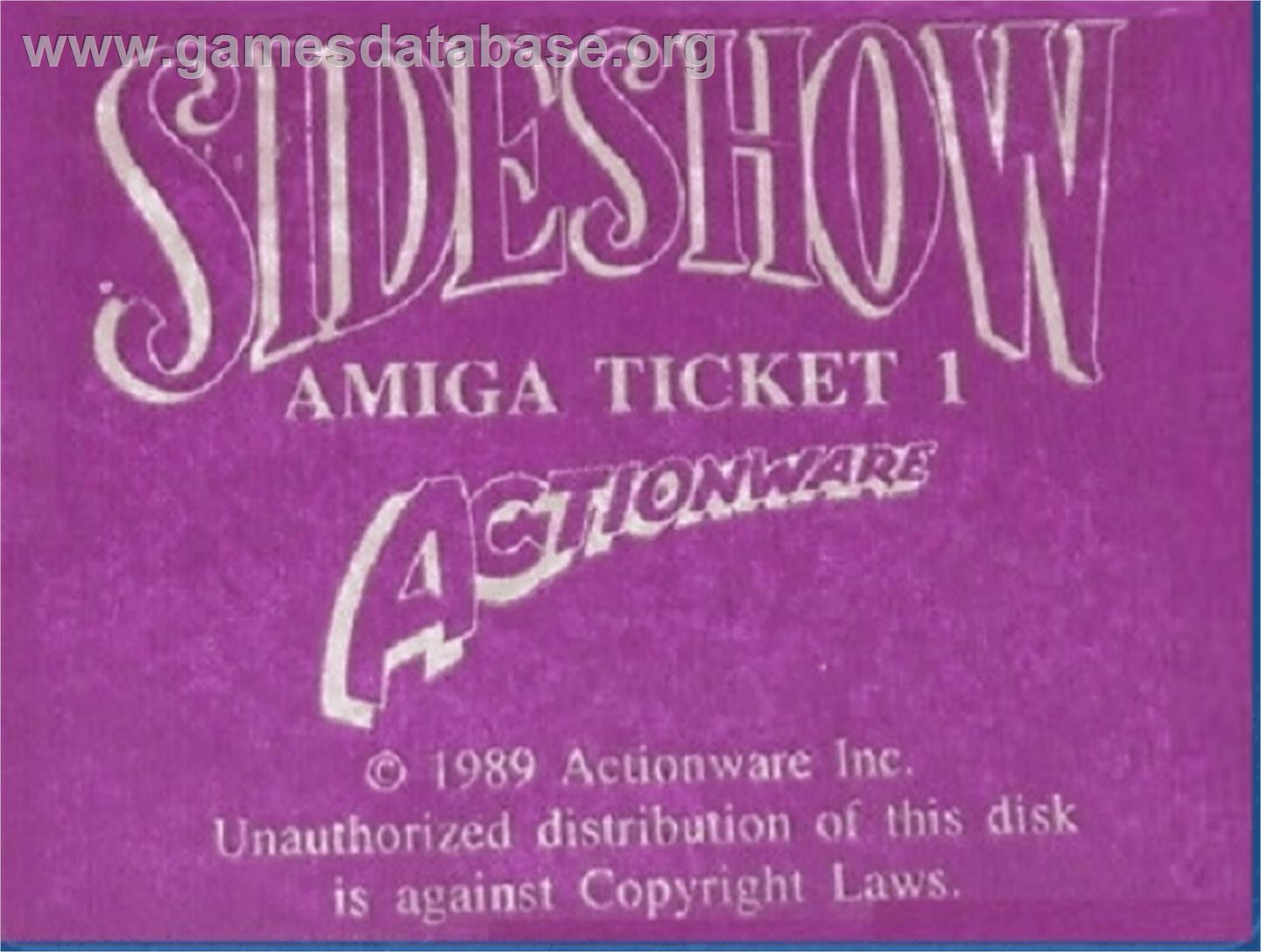 SideShow - Commodore Amiga - Artwork - Cartridge Top