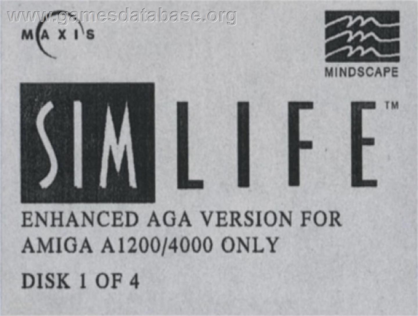 Sim Life - Commodore Amiga - Artwork - Cartridge Top