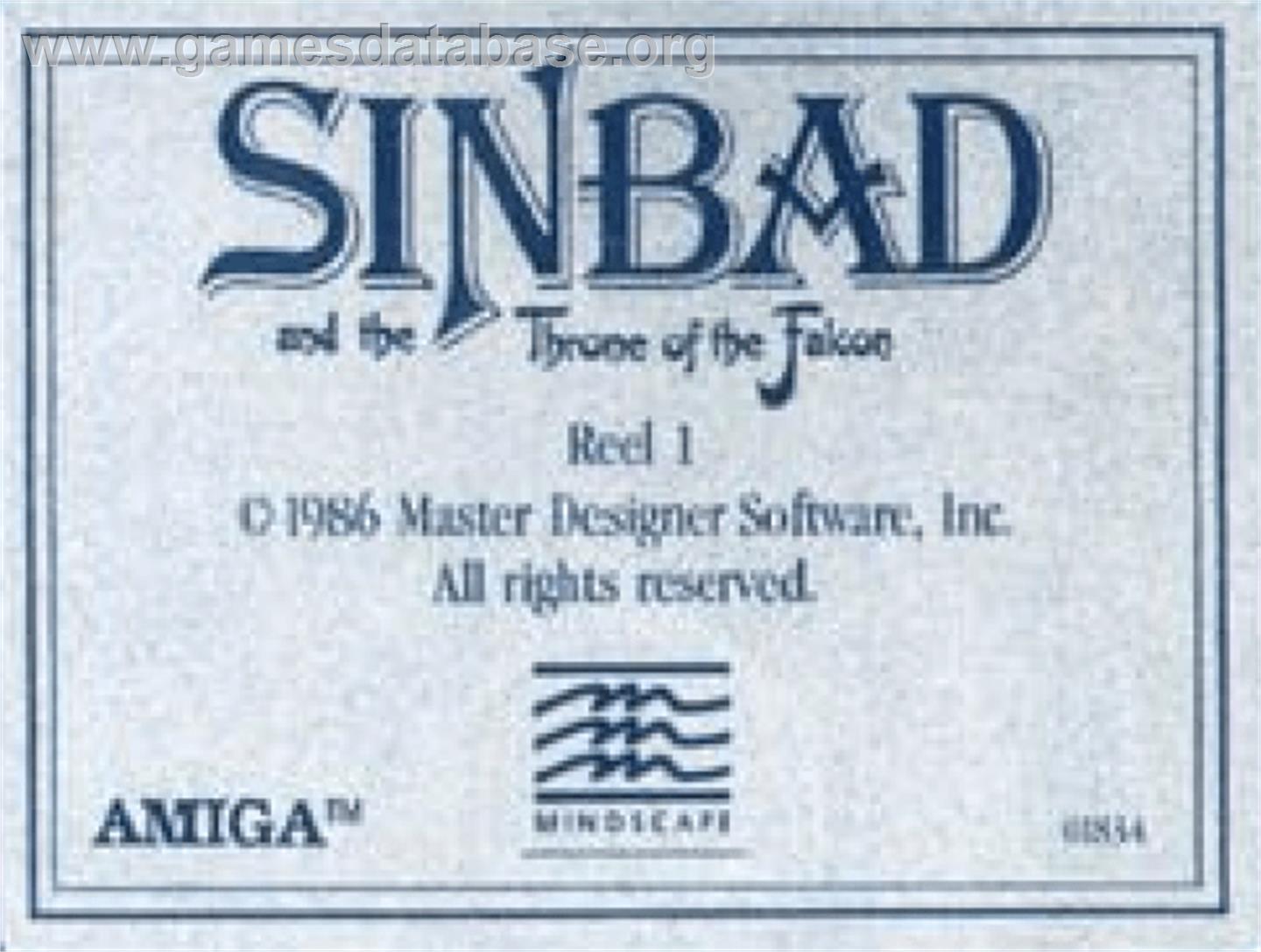 Sinbad and the Throne of the Falcon - Commodore Amiga - Artwork - Cartridge Top