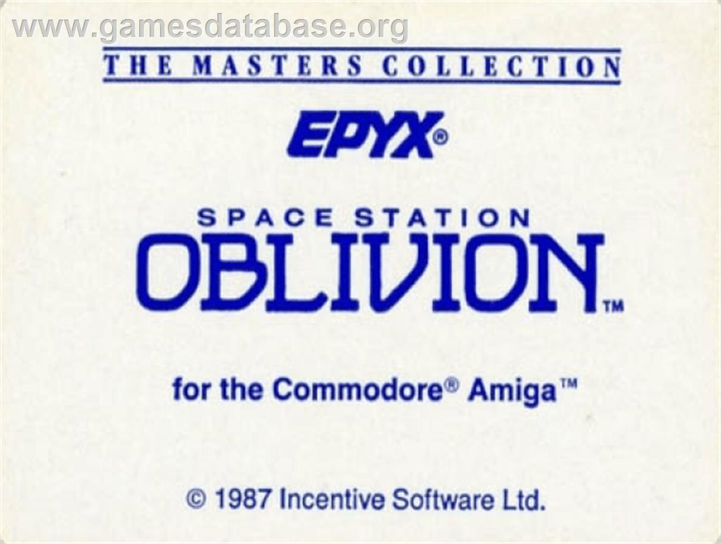 Space Station - Commodore Amiga - Artwork - Cartridge Top