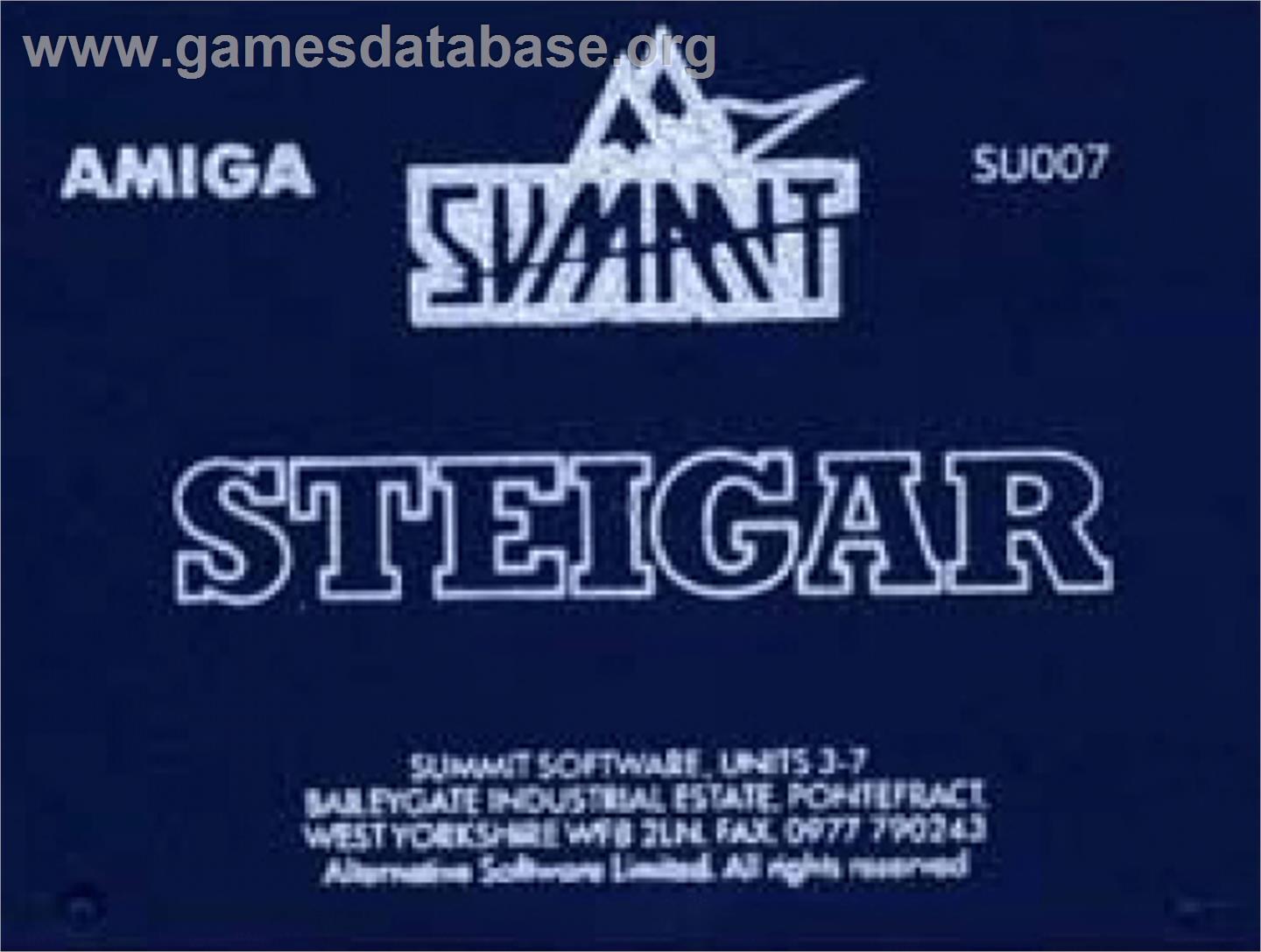 Steigar - Commodore Amiga - Artwork - Cartridge Top