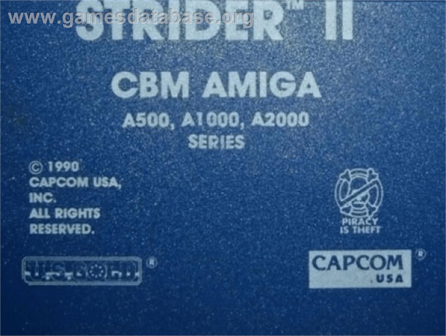Strider 2 - Commodore Amiga - Artwork - Cartridge Top