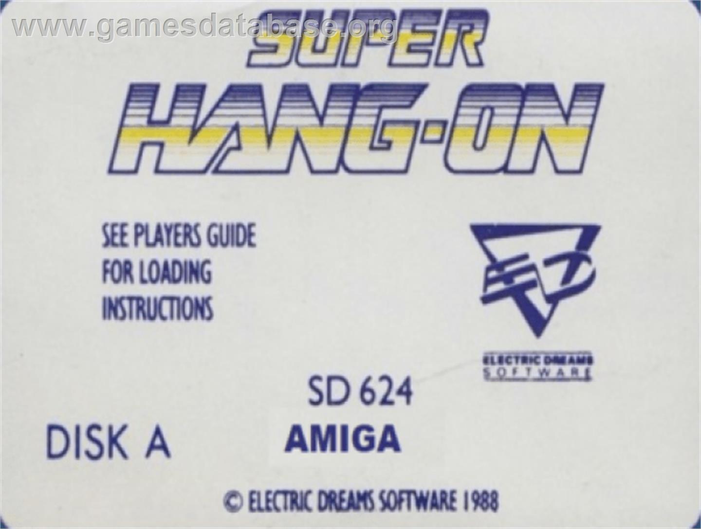 Super Hang-On - Commodore Amiga - Artwork - Cartridge Top