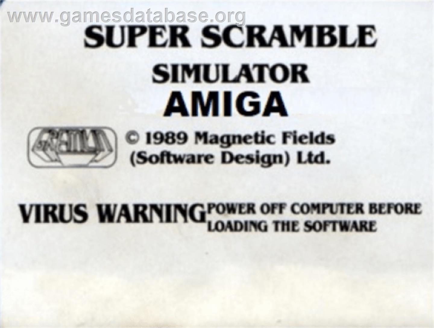 Super Scramble Simulator - Commodore Amiga - Artwork - Cartridge Top