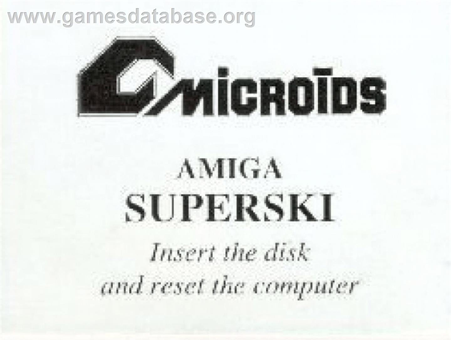 Super Ski - Commodore Amiga - Artwork - Cartridge Top
