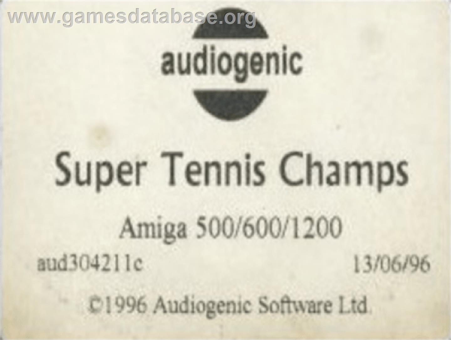 Super Tennis Champs - Commodore Amiga - Artwork - Cartridge Top