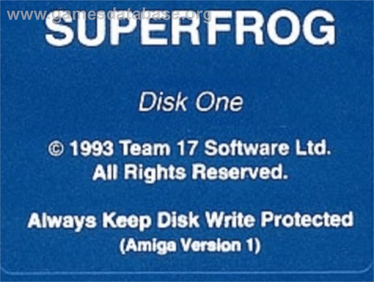 Superfrog - Commodore Amiga - Artwork - Cartridge Top