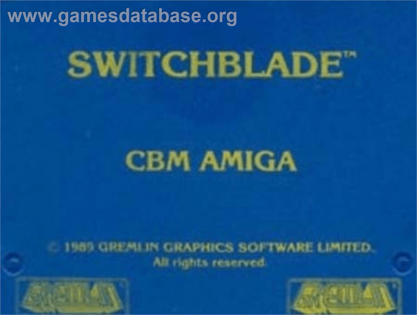 Switchblade - Commodore Amiga - Artwork - Cartridge Top